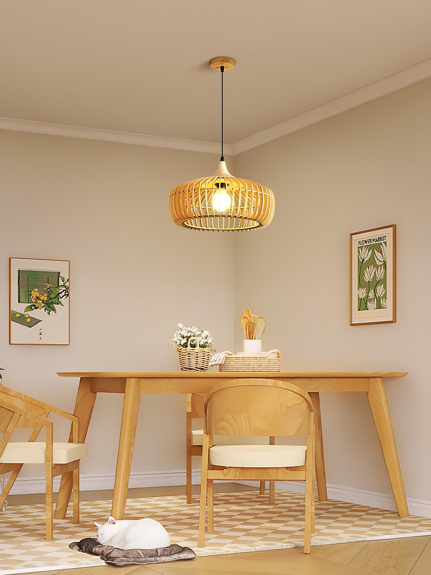 Vesva Bois Rétro Pendentif Lampe