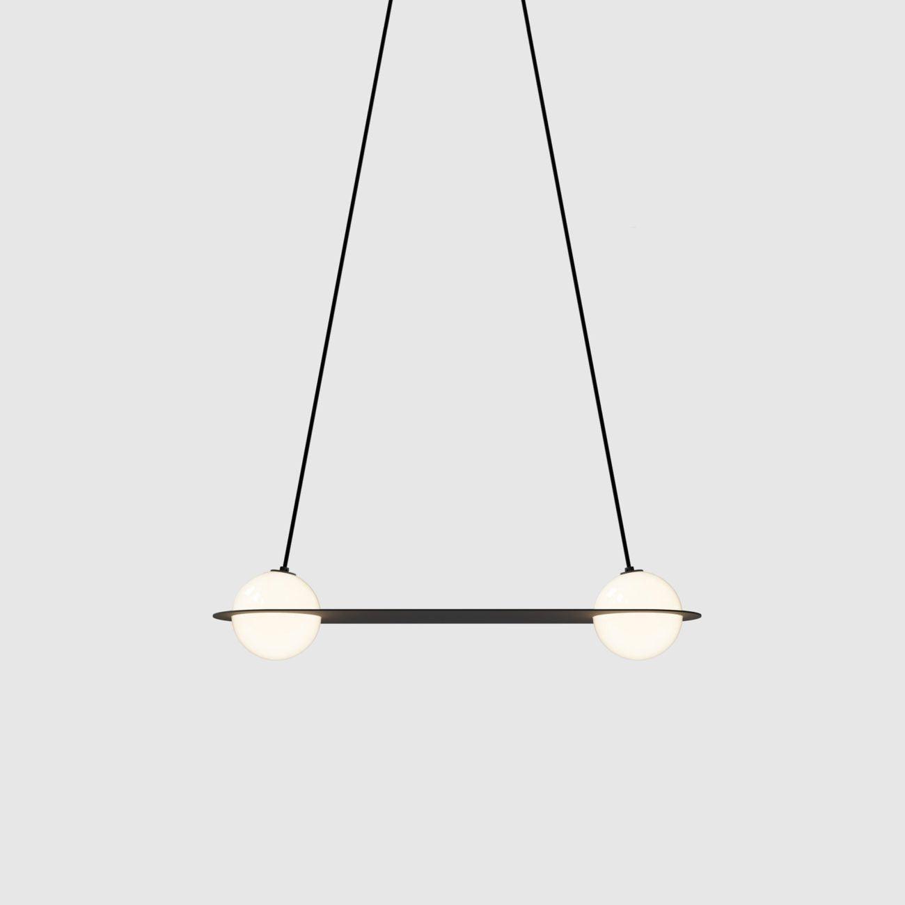Selan Suspension en Verre Noir