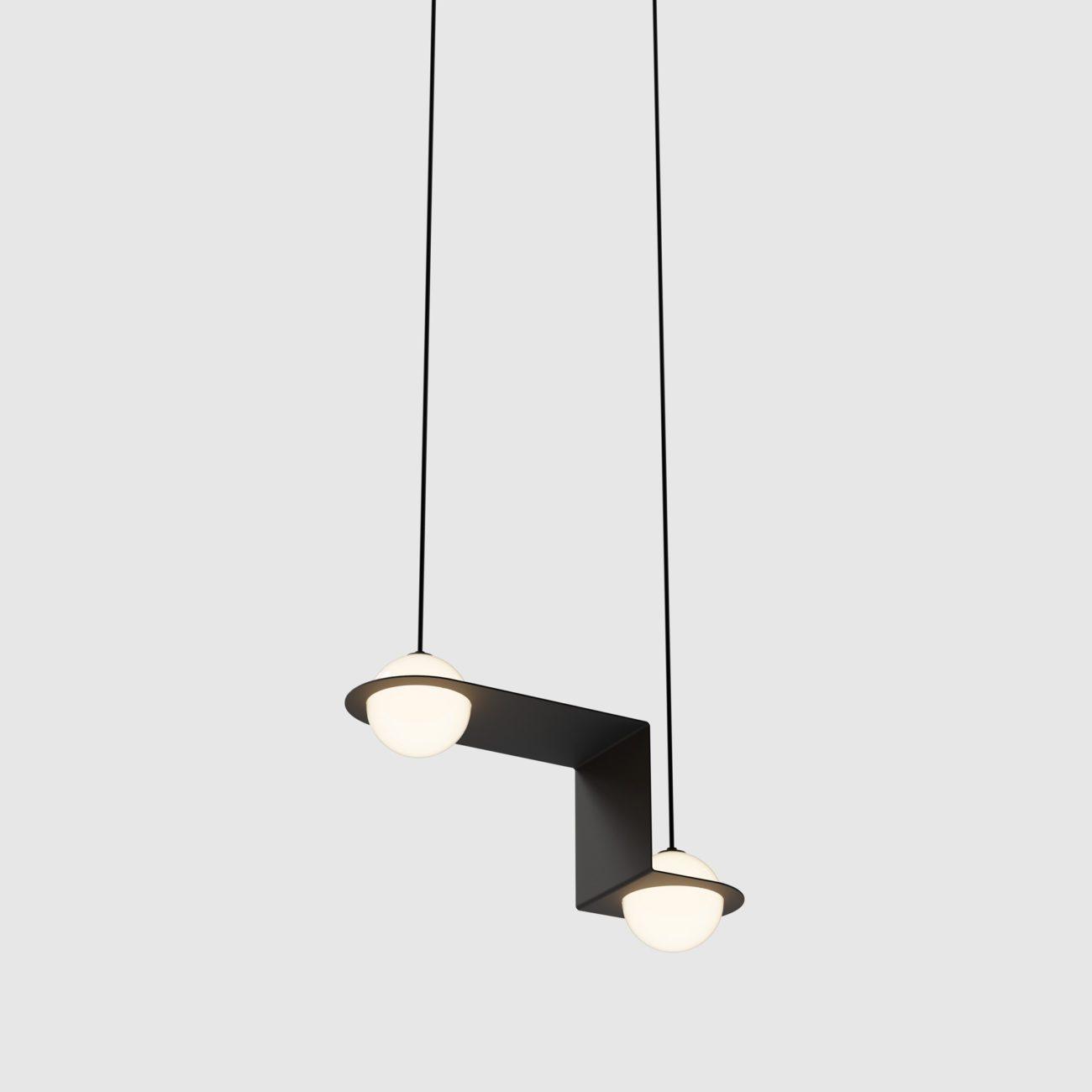 Selan Suspension en Verre Noir