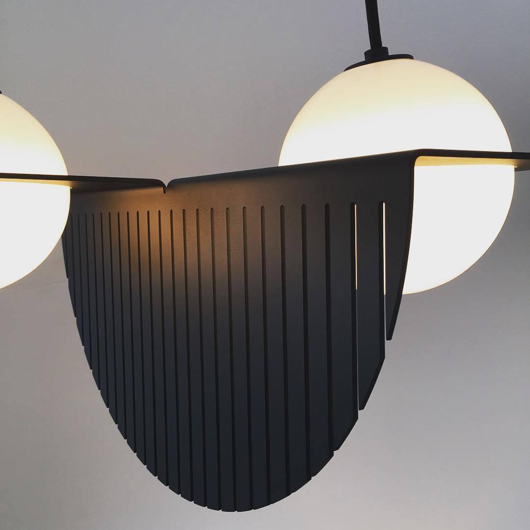 Mirere Lampe à suspension contemporaine noire