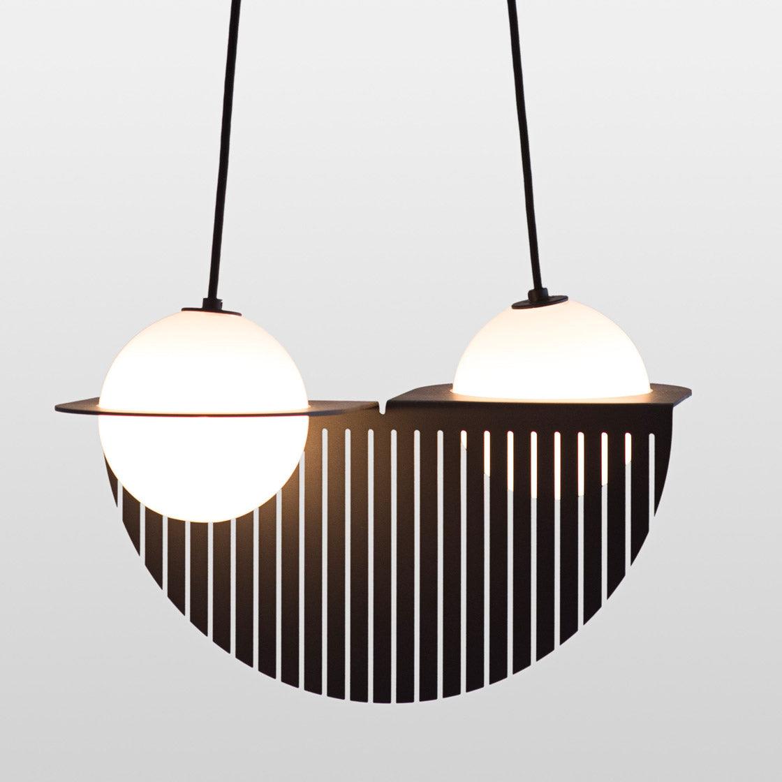 Selan Suspension en Verre Noir