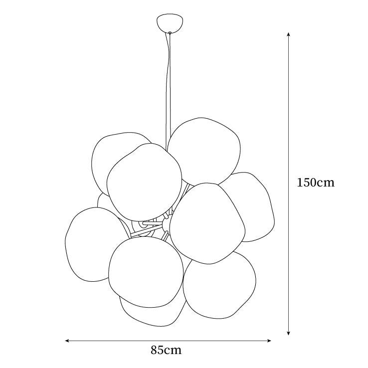 Esola Lustra Lampe Suspendue Cluster Verre Élégante