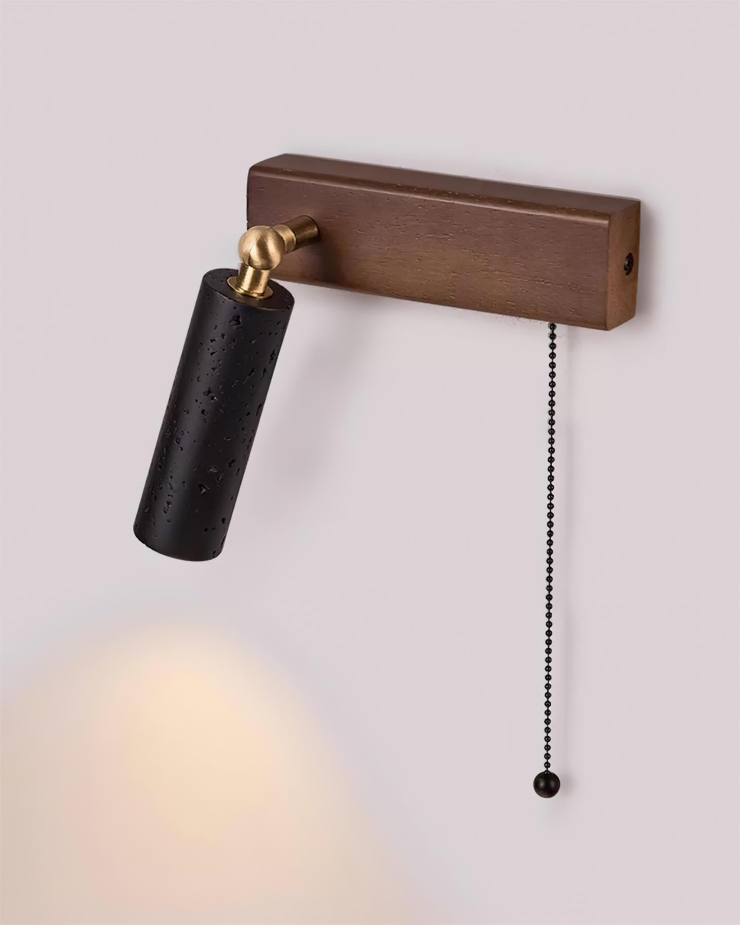 Ritta Lampe Murale Noire Travertin Projecteur