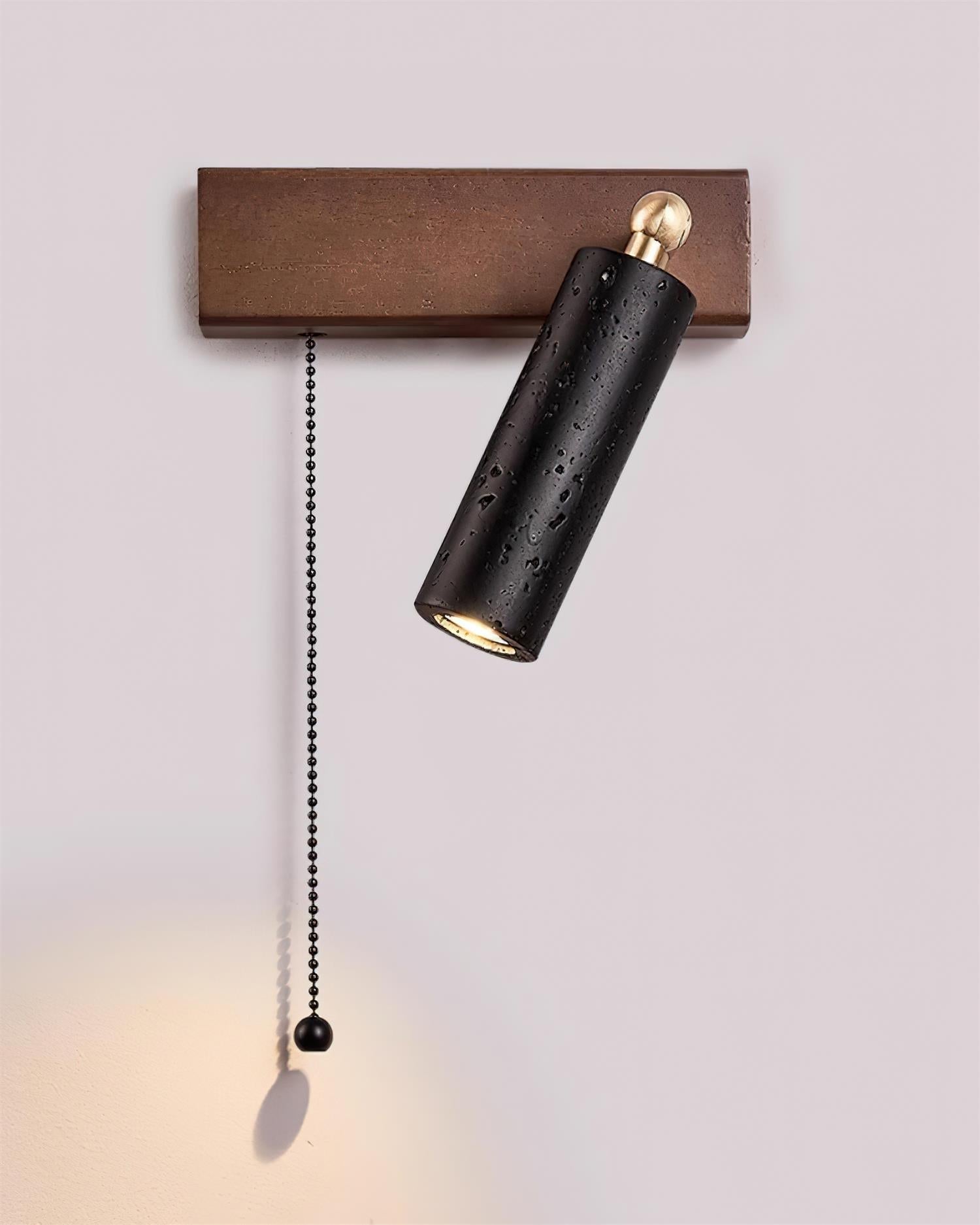 Ritta Lampe Murale Noire Travertin Projecteur