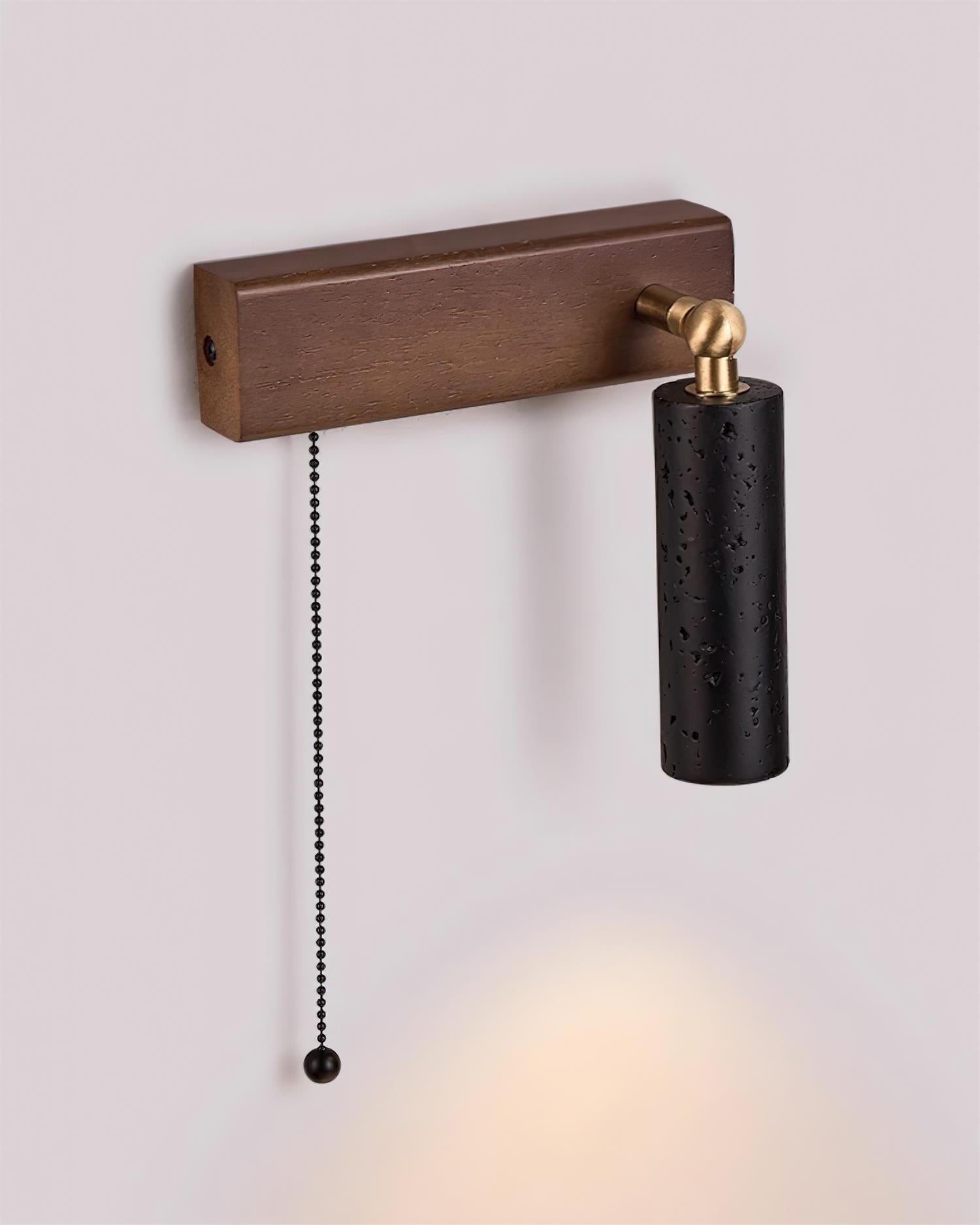 Ritta Lampe Murale Noire Travertin Projecteur