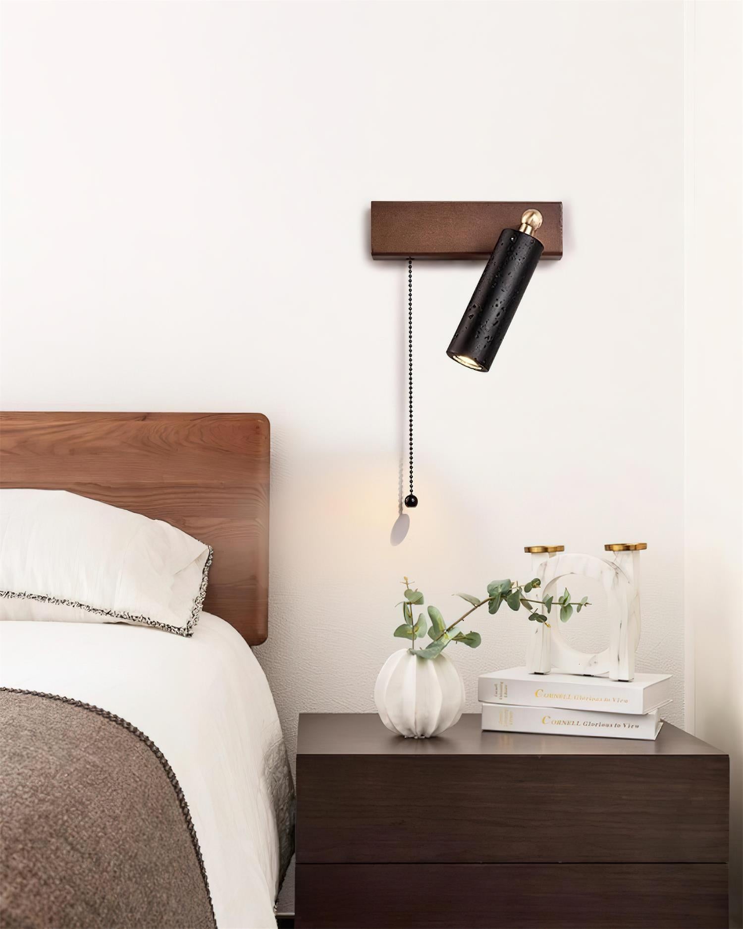 Ritta Lampe Murale Noire Travertin Projecteur