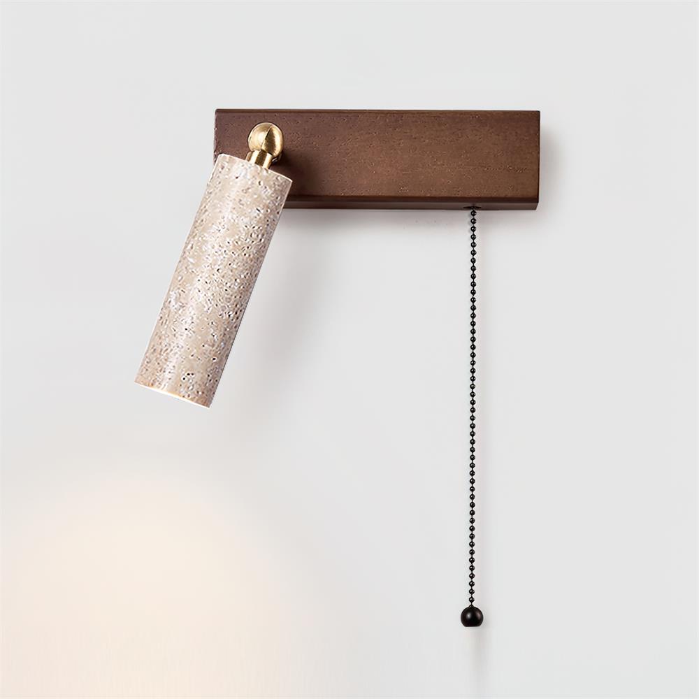 Ritta Lampe Murale Noire Travertin Projecteur