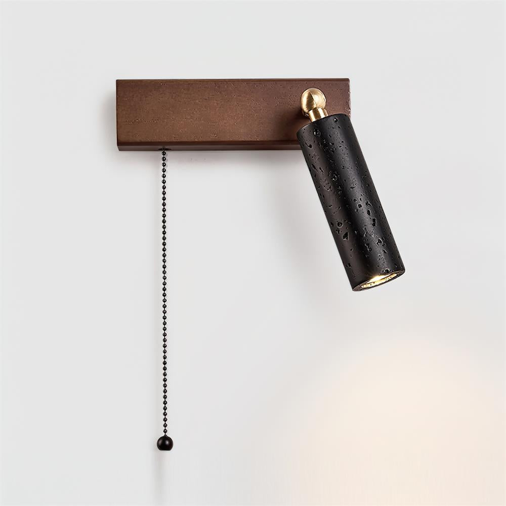 Ritta Lampe Murale Noire Travertin Projecteur