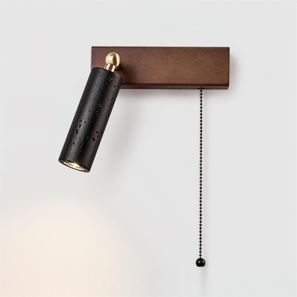 Ritta Lampe Murale Noire Travertin Projecteur