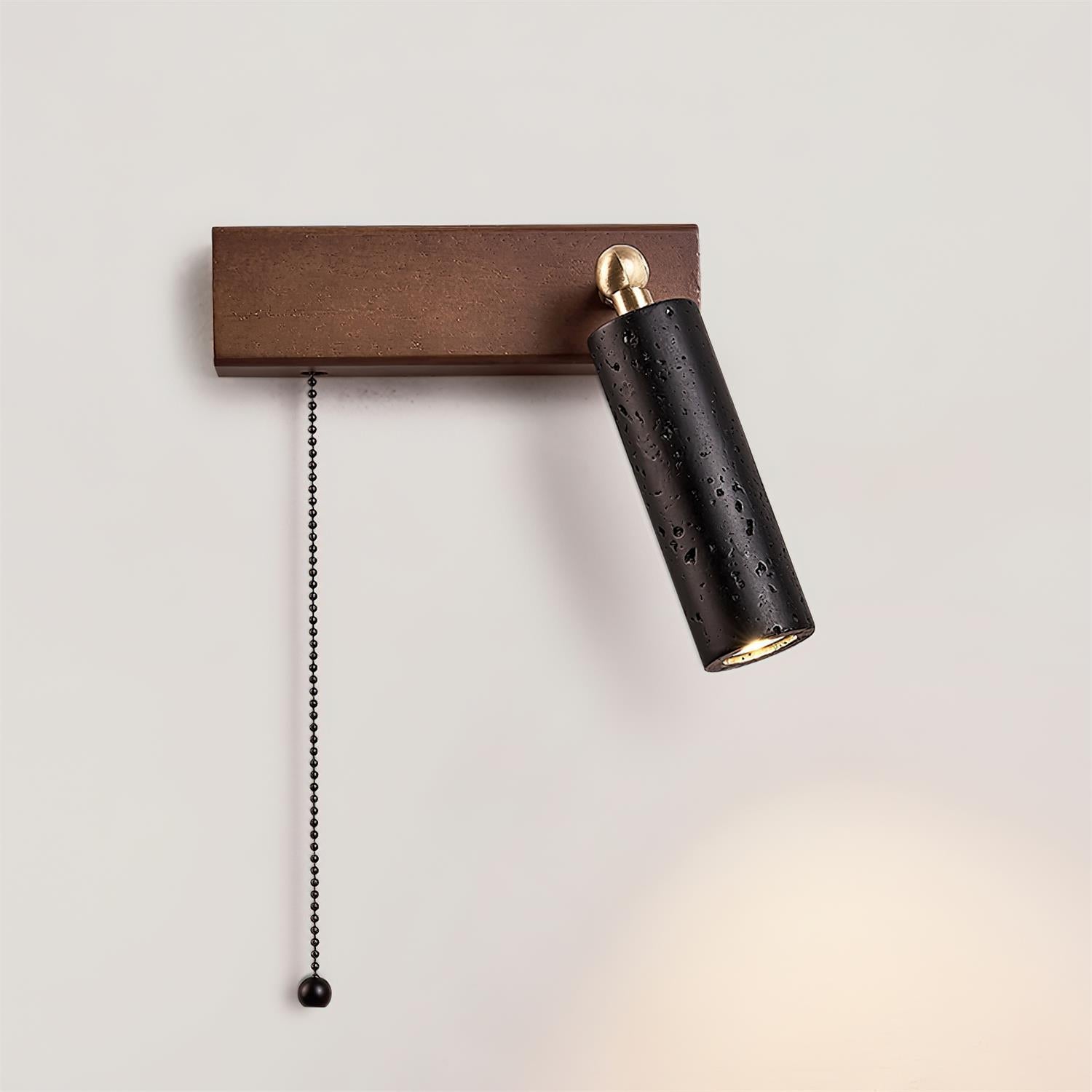 Ritta Lampe Murale Noire Travertin Projecteur