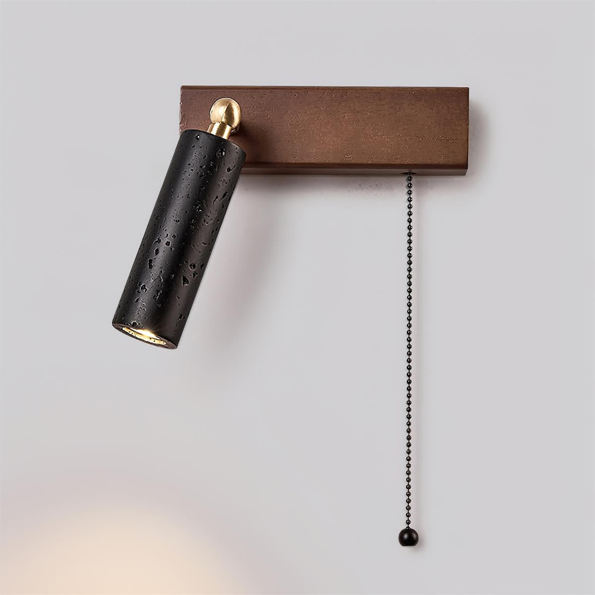 Ritta Lampe Murale Noire Travertin Projecteur