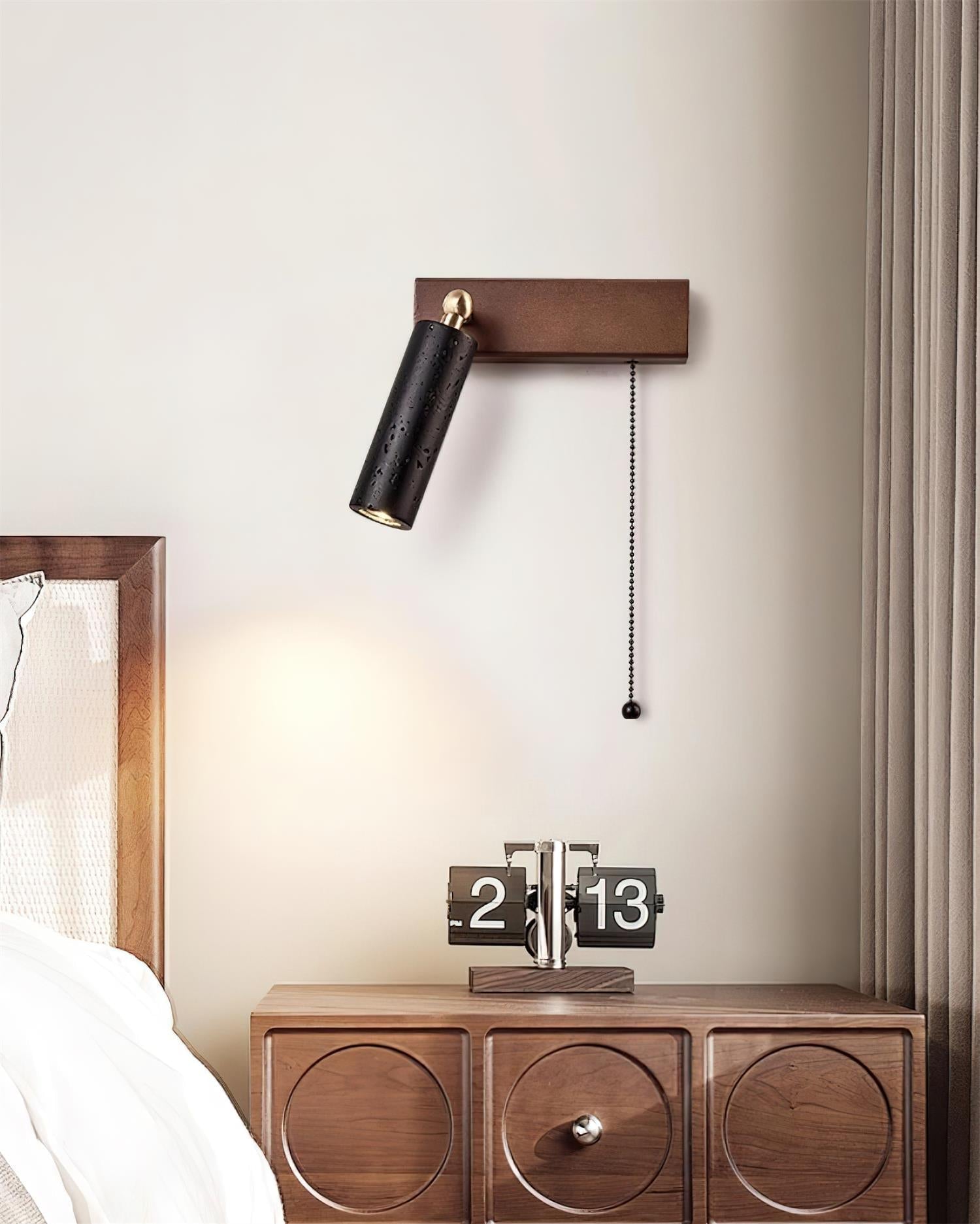Ritta Lampe Murale Noire Travertin Projecteur