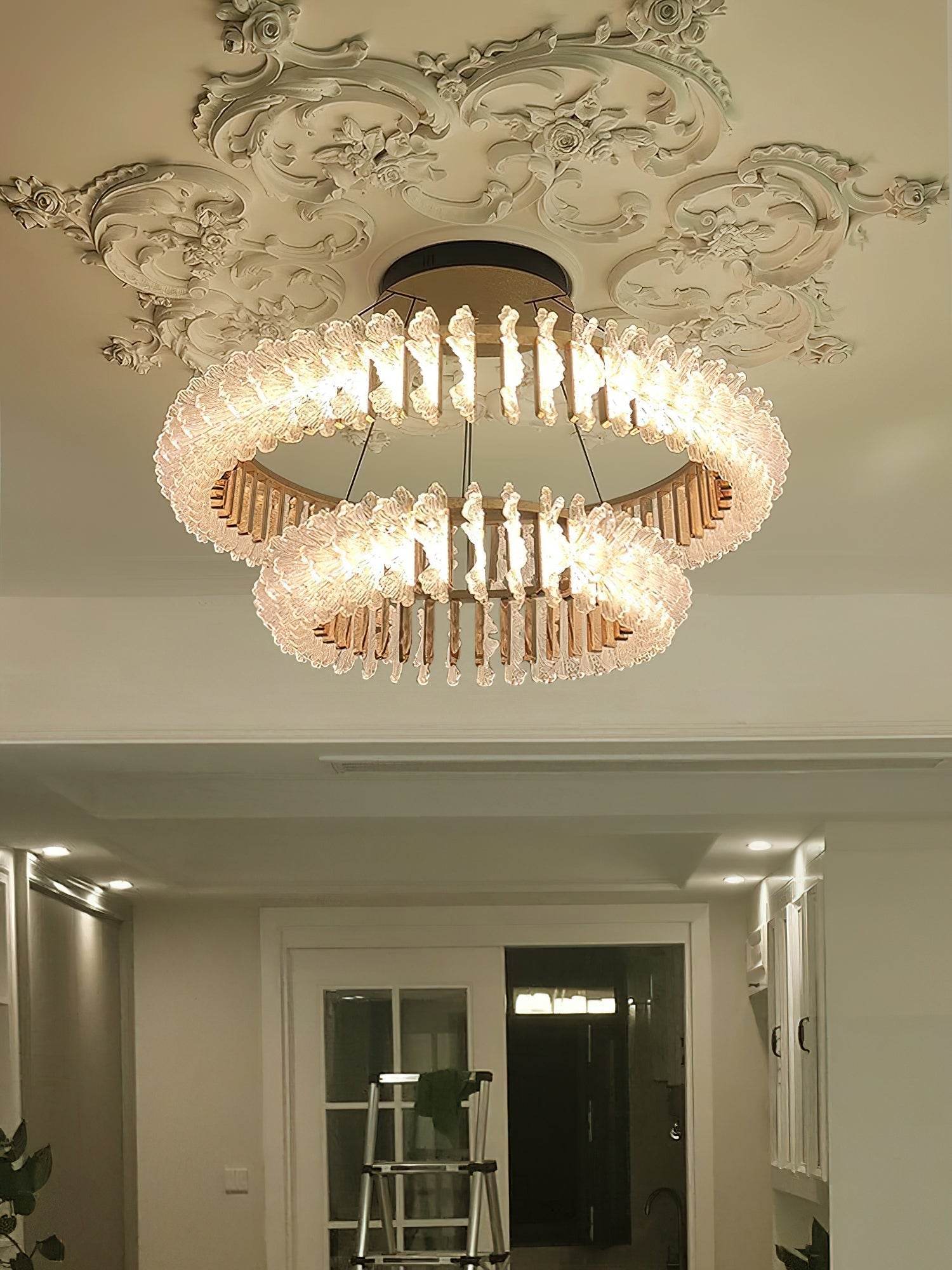 Lustre en Verre et Acrylique de Luxe Ulcarir Feuille