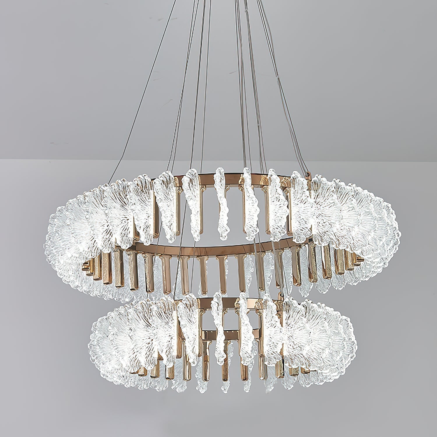 Lustre en Verre et Acrylique de Luxe Ulcarir Feuille