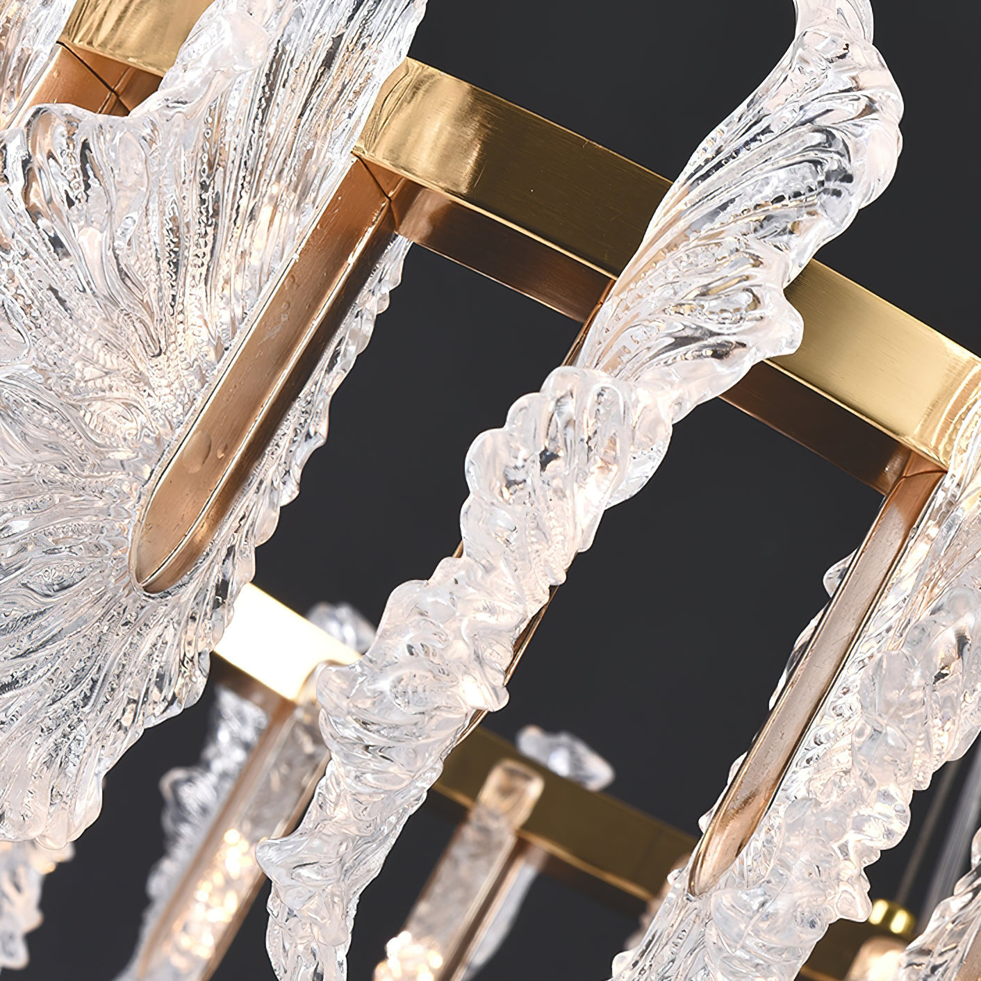 Lustre en Verre et Acrylique de Luxe Ulcarir Feuille