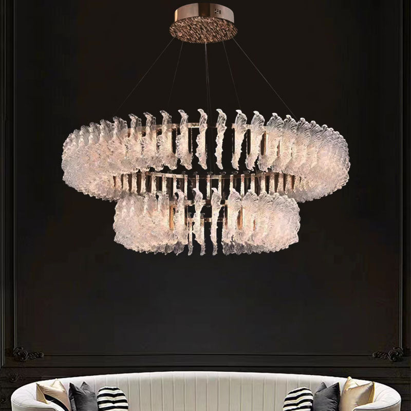 Lustre en Verre et Acrylique de Luxe Ulcarir Feuille