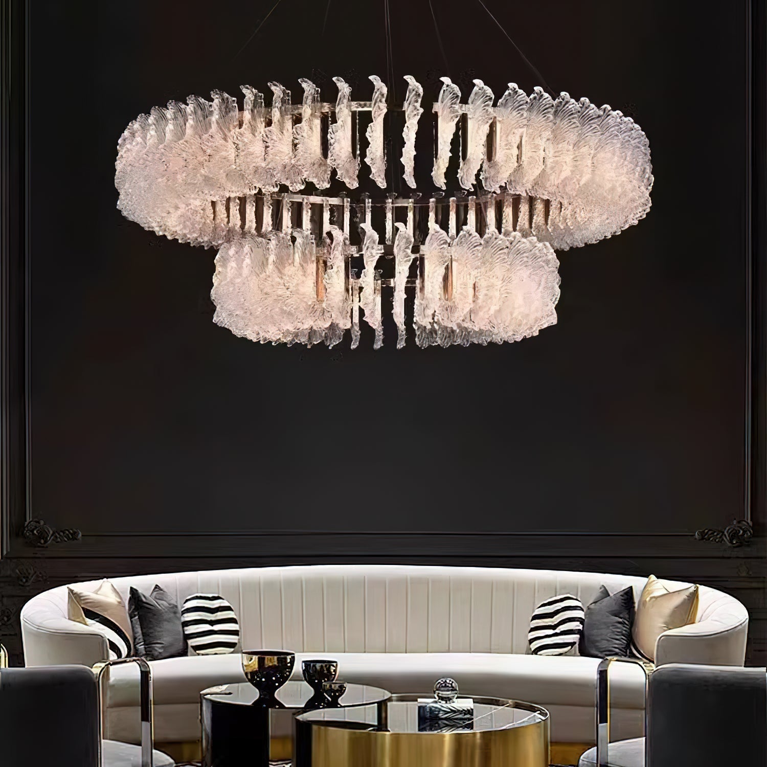 Lustre en Verre et Acrylique de Luxe Ulcarir Feuille