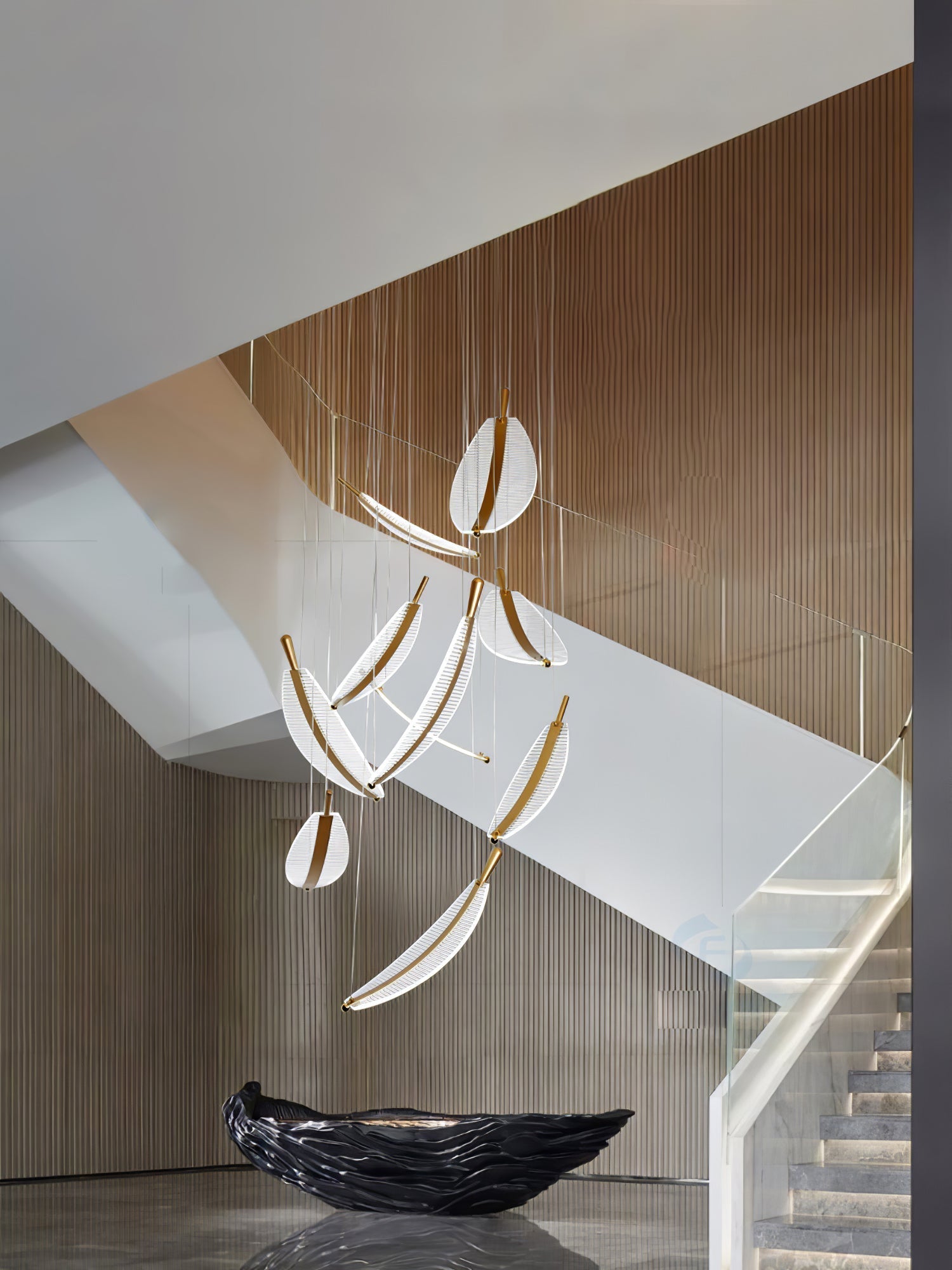 Lustra Lustre Leaf Acrylic Gold Elegant Modern