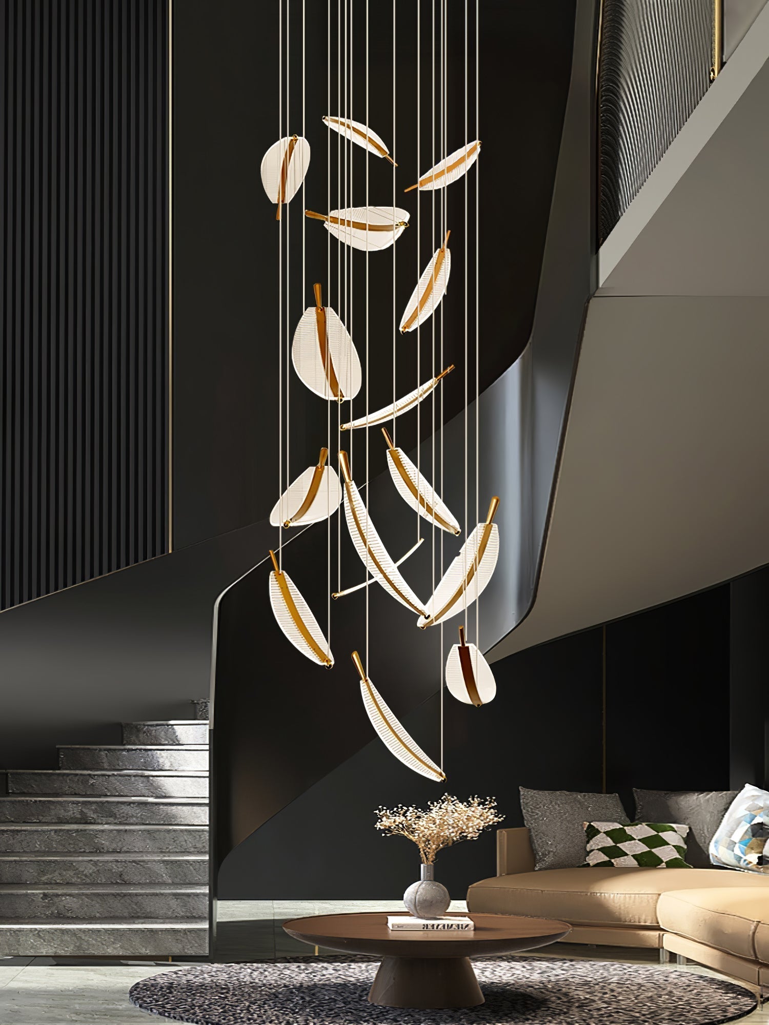 Lustra Lustre Leaf Acrylic Gold Elegant Modern