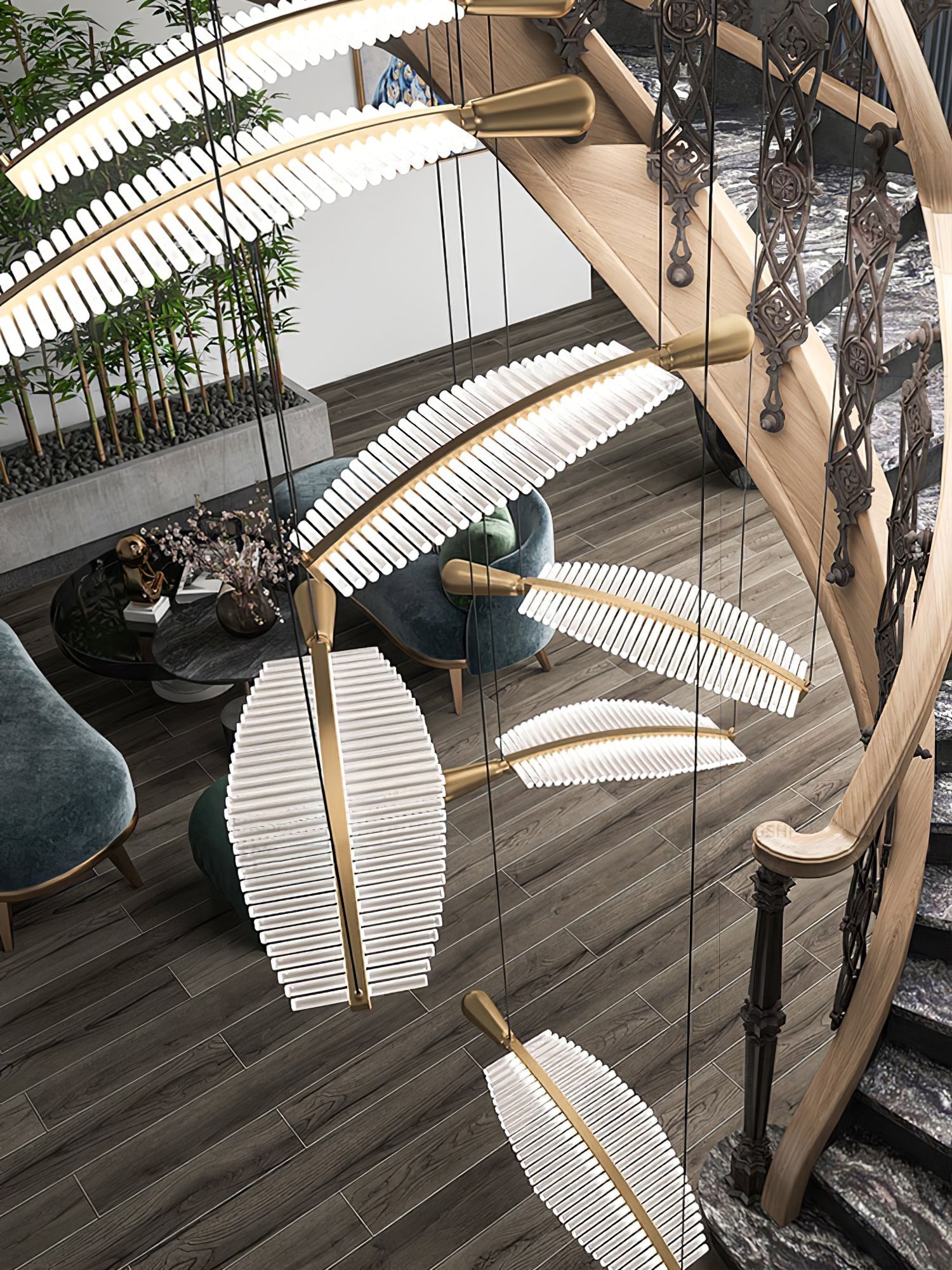 Lustra Lustre Leaf Acrylic Gold Elegant Modern