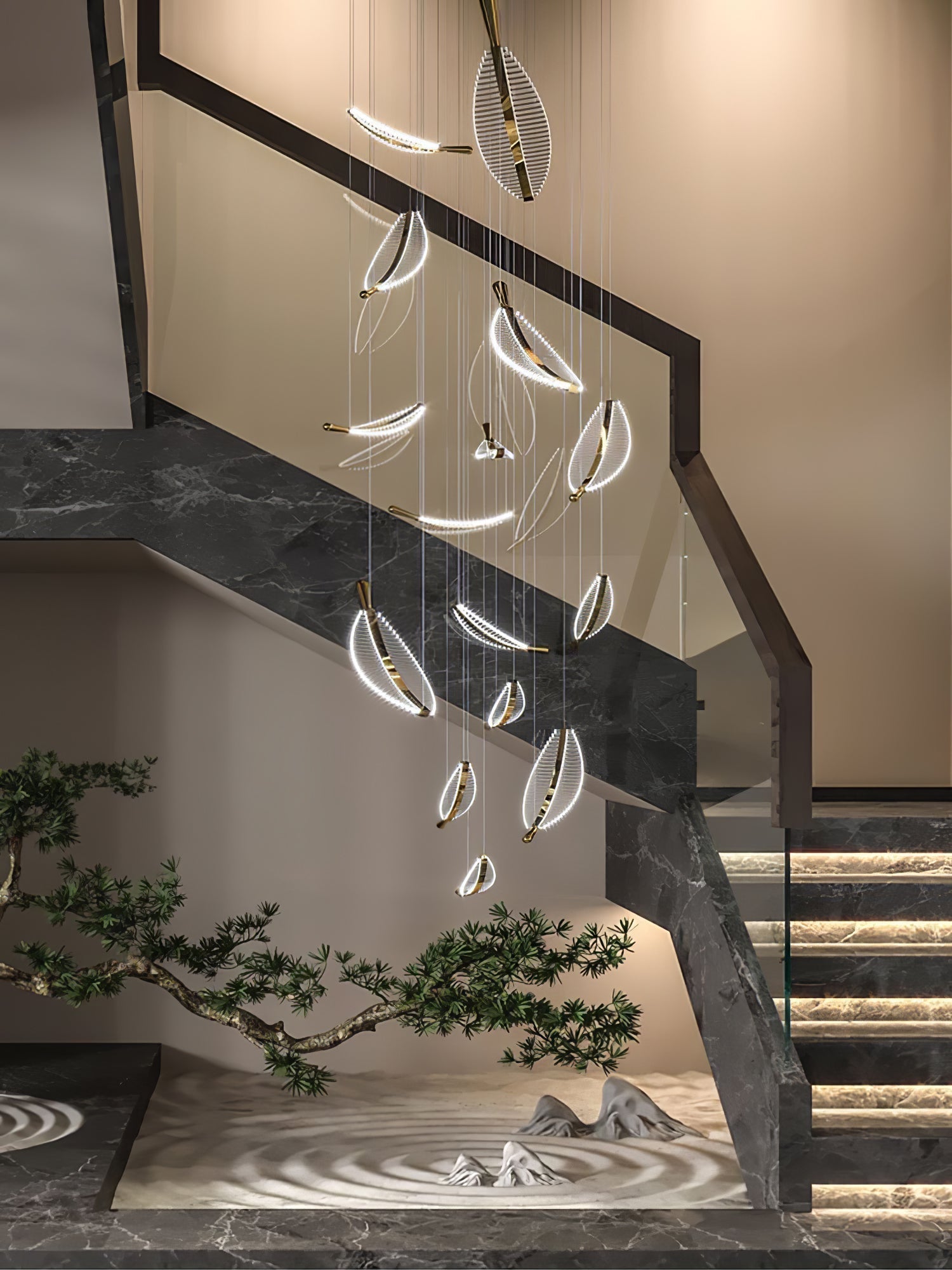 Lustra Lustre Leaf Acrylic Gold Elegant Modern