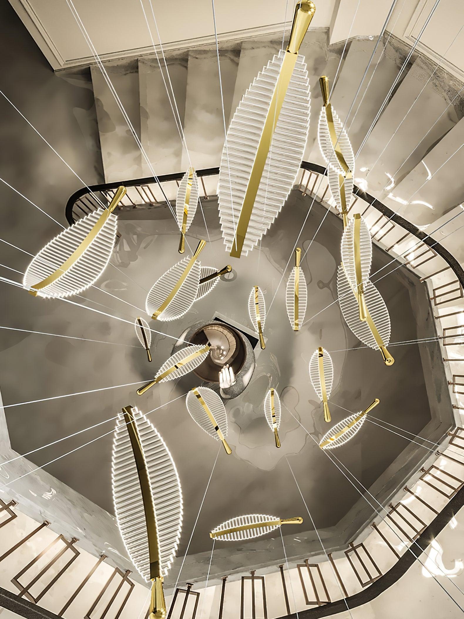 Lustra Lustre Leaf Acrylic Gold Elegant Modern