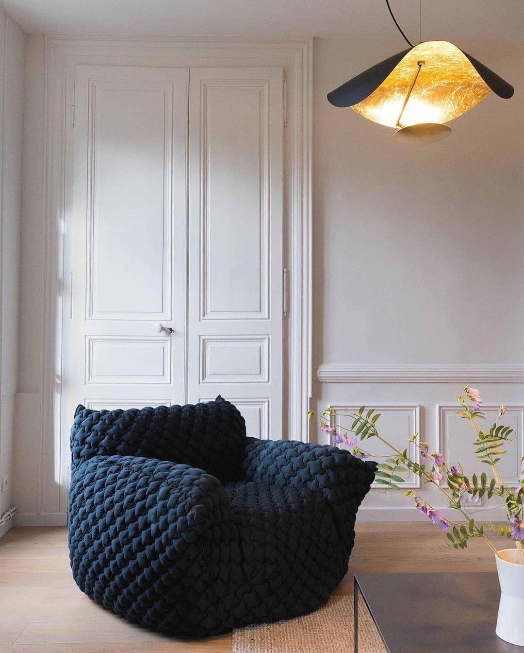 Lustra Suspension Lampe Abat-jour Courbé Noir et Or