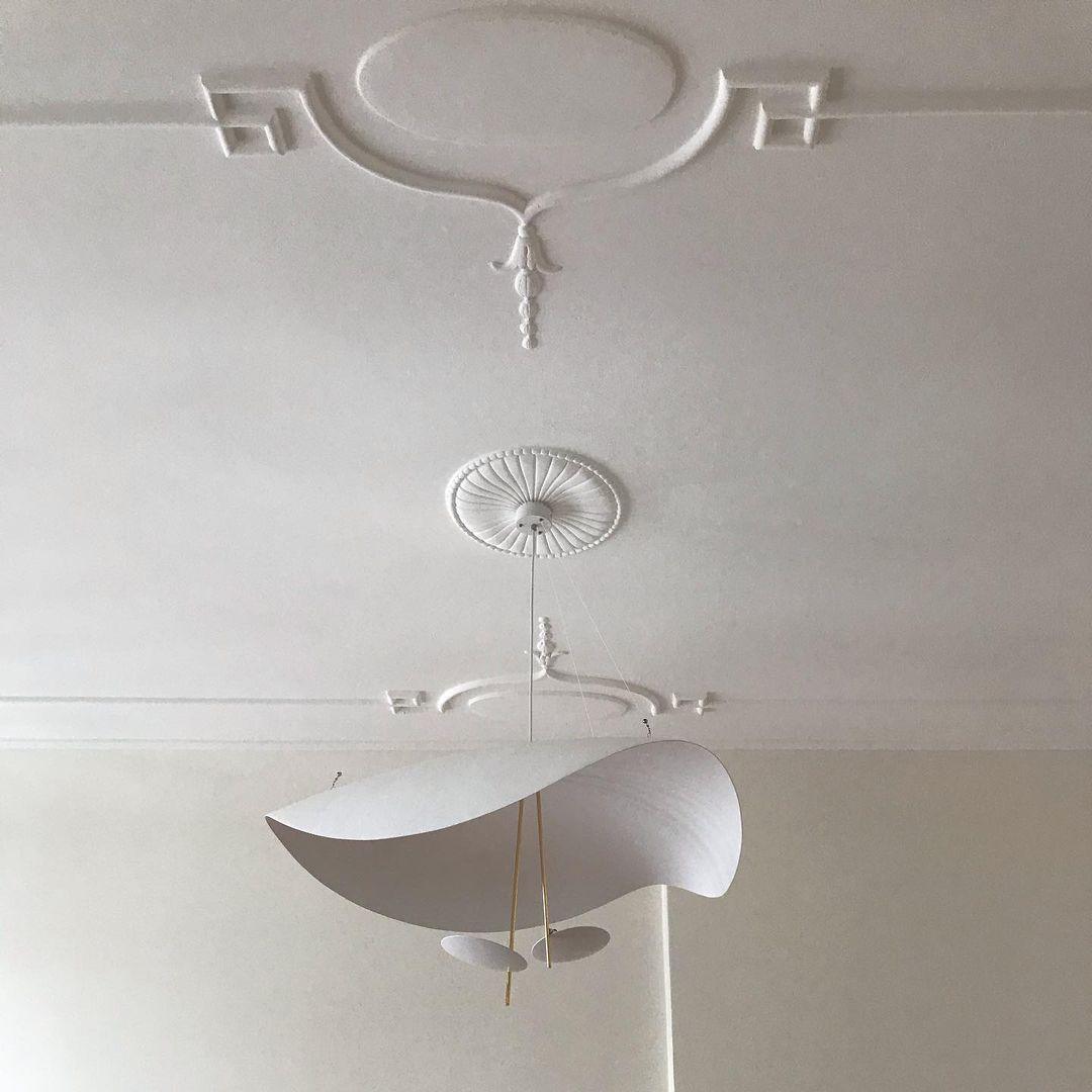 Lustra Suspension Lampe Abat-jour Courbé Noir et Or