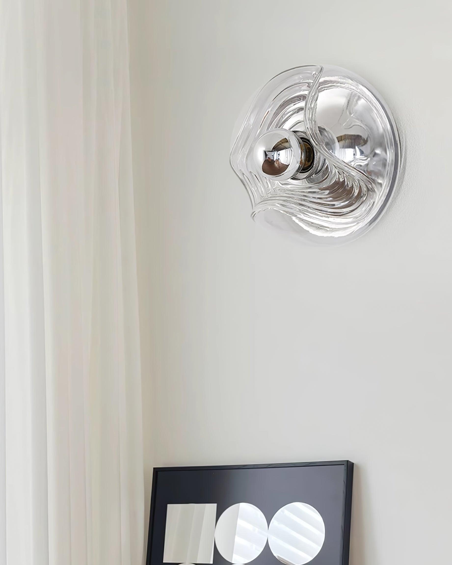 Applique Murale Tourbillon Texture Clair Ambre Gris Fumé Moderne