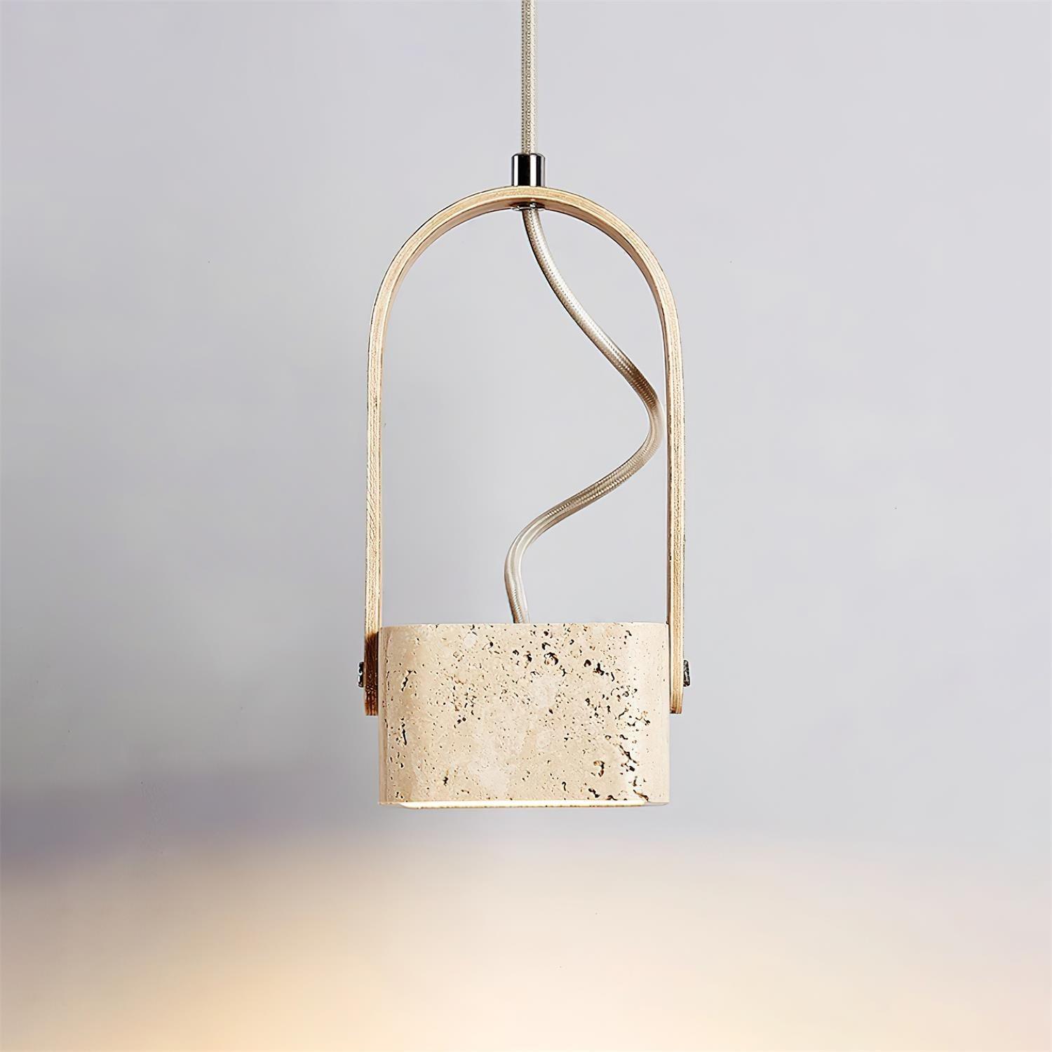 Cesta Suspension Carré Jaune Travertin