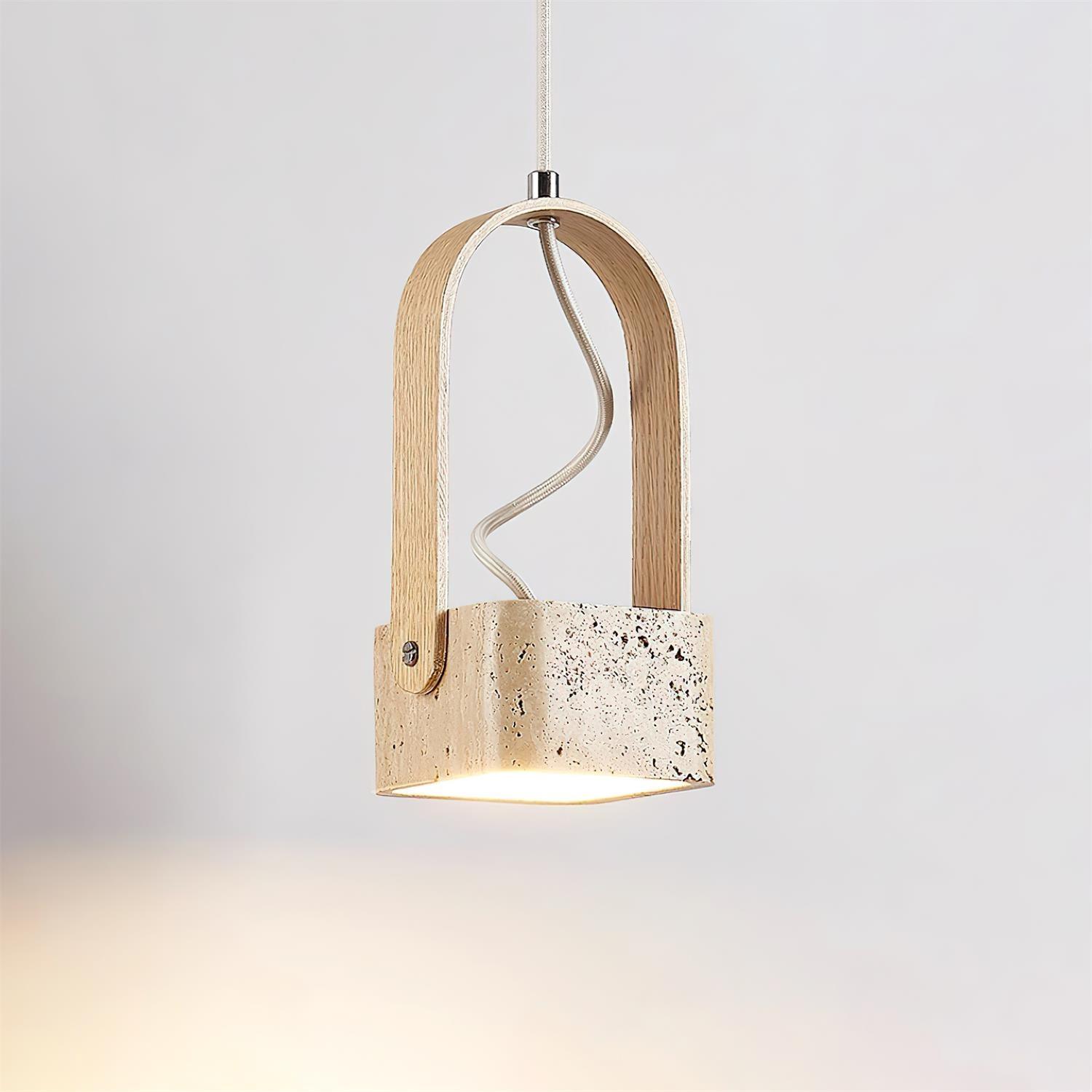 Cesta Suspension Carré Jaune Travertin