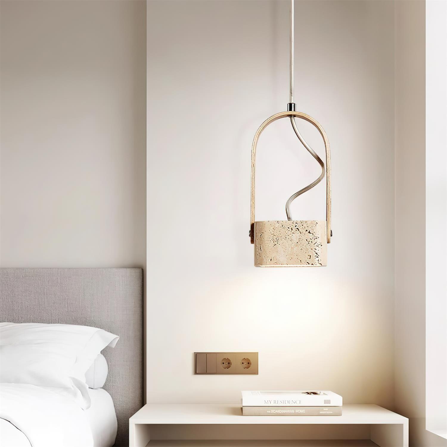 Cesta Suspension Carré Jaune Travertin