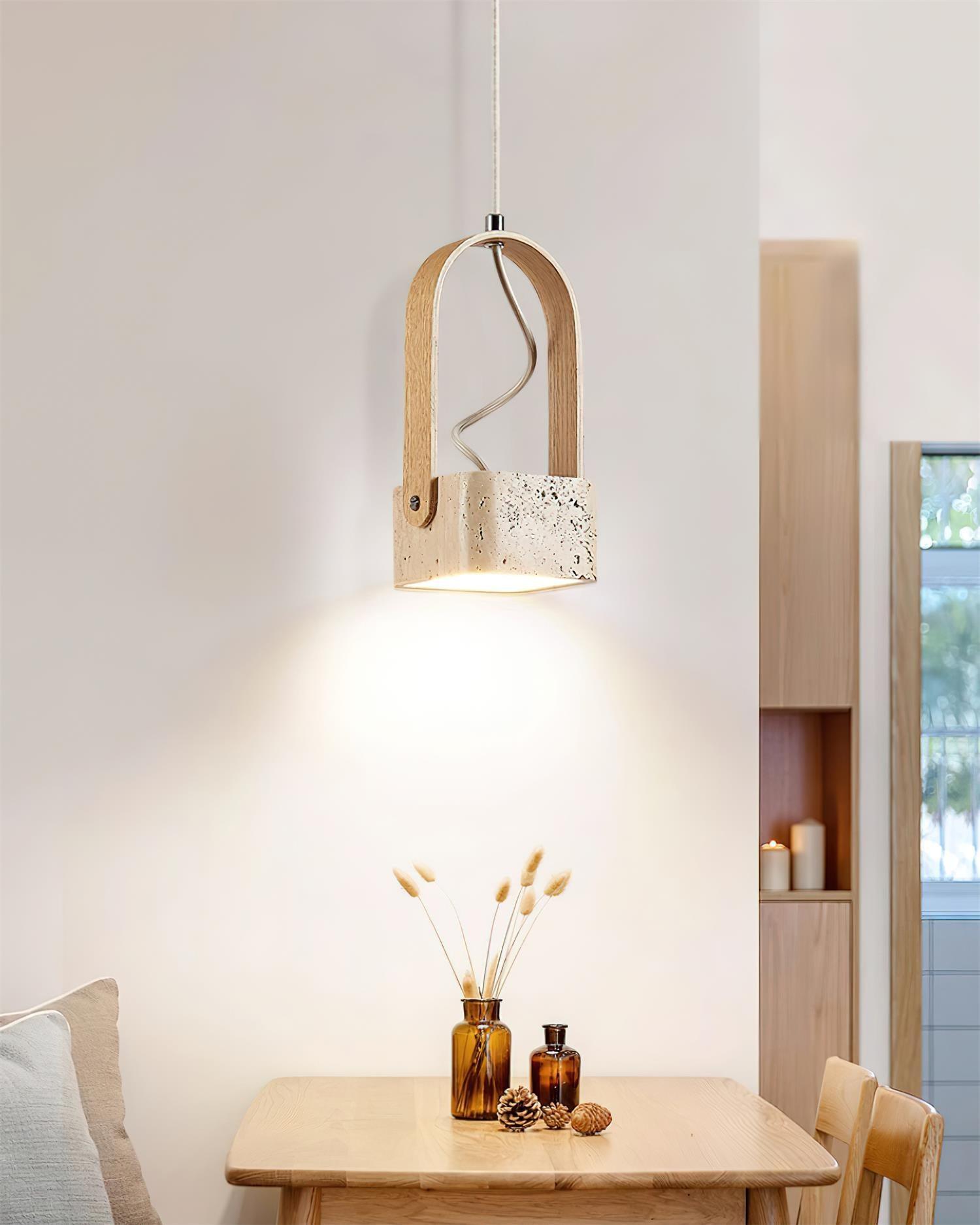 Cesta Suspension Carré Jaune Travertin