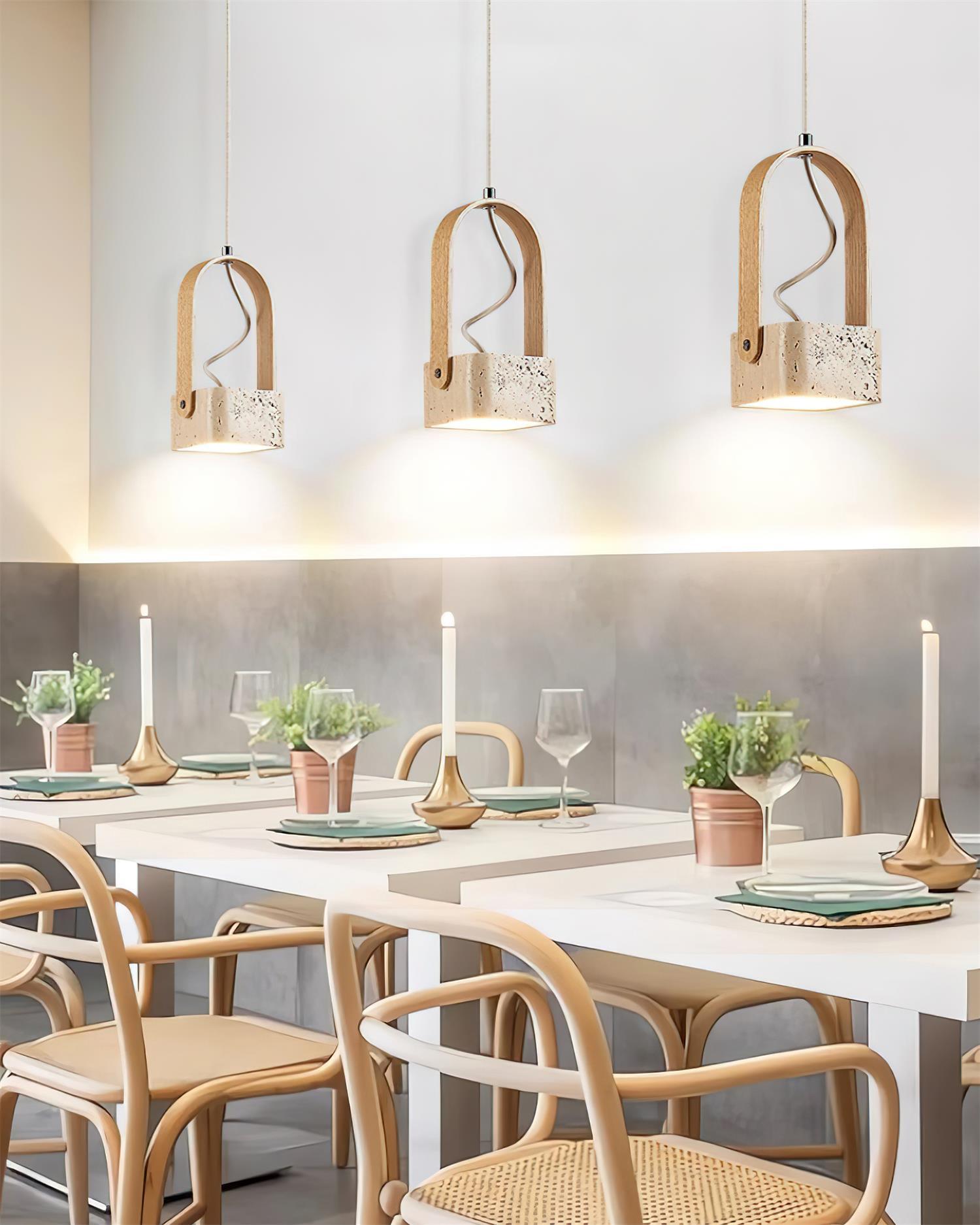 Cesta Suspension Carré Jaune Travertin