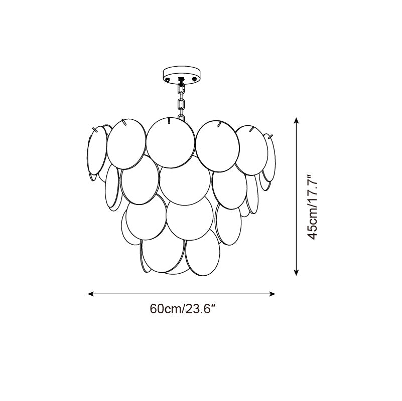Lelaina Lustre Cascade en Verre Soufflé à la Main