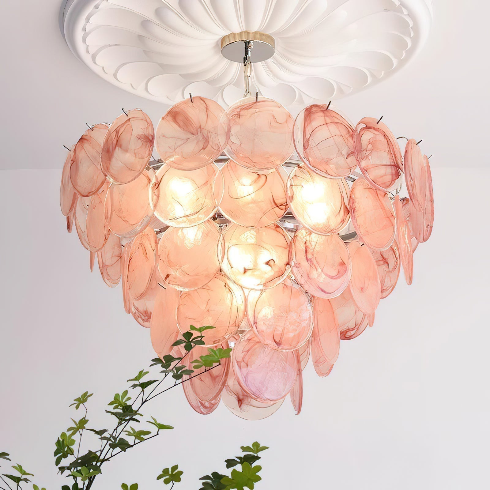 Lelaina Lustre Cascade en Verre Soufflé à la Main