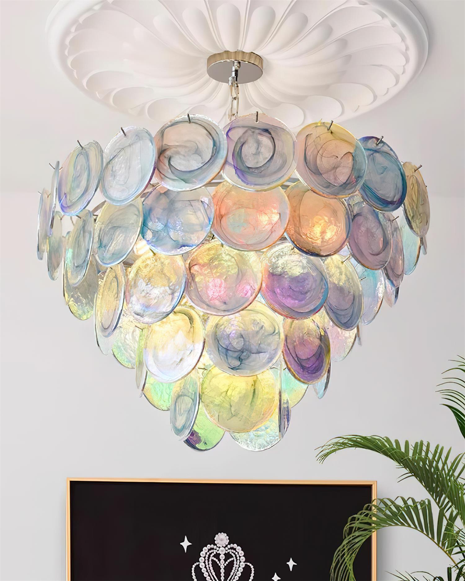 Lelaina Lustre Cascade en Verre Soufflé à la Main
