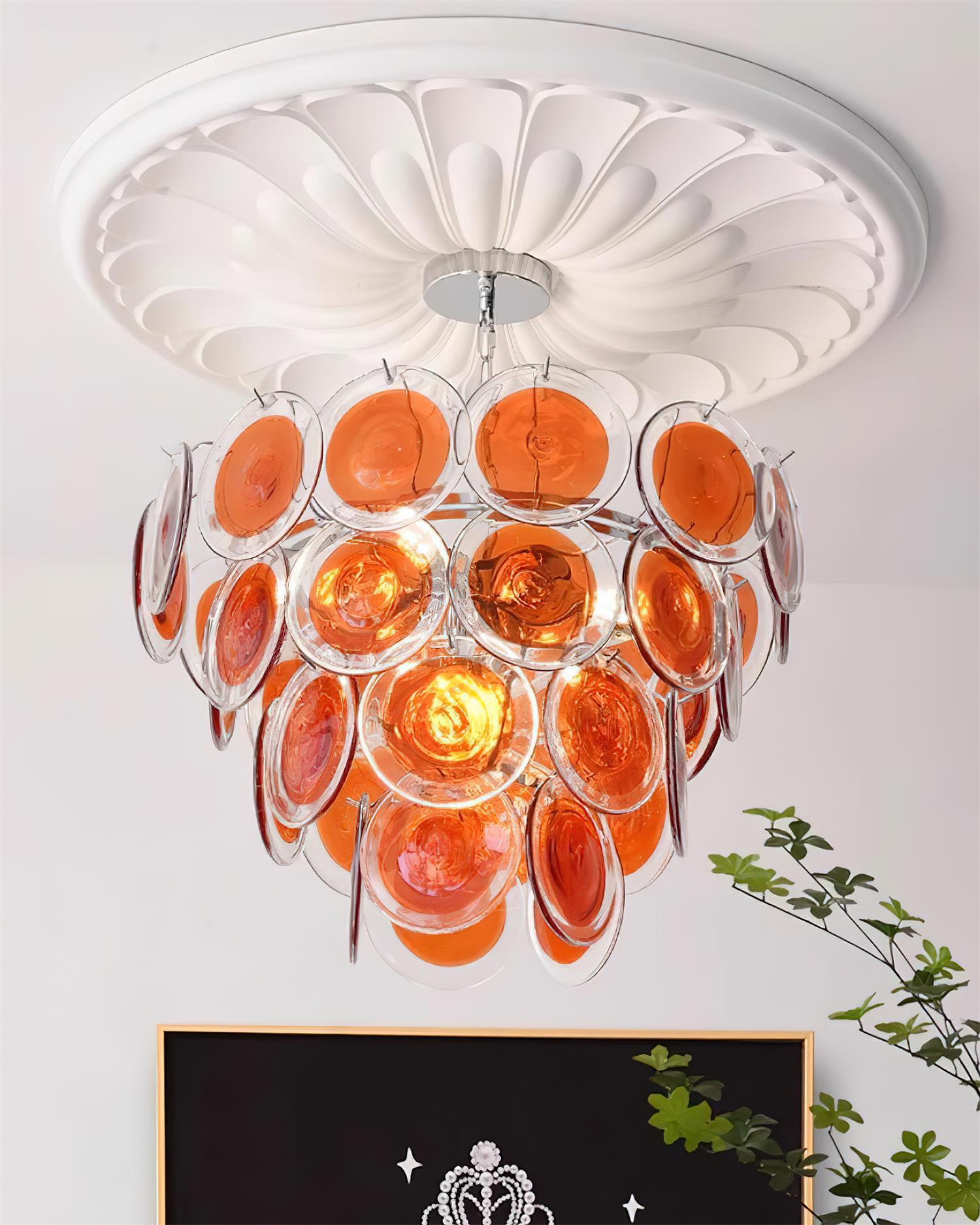Lelaina Lustre Cascade en Verre Soufflé à la Main