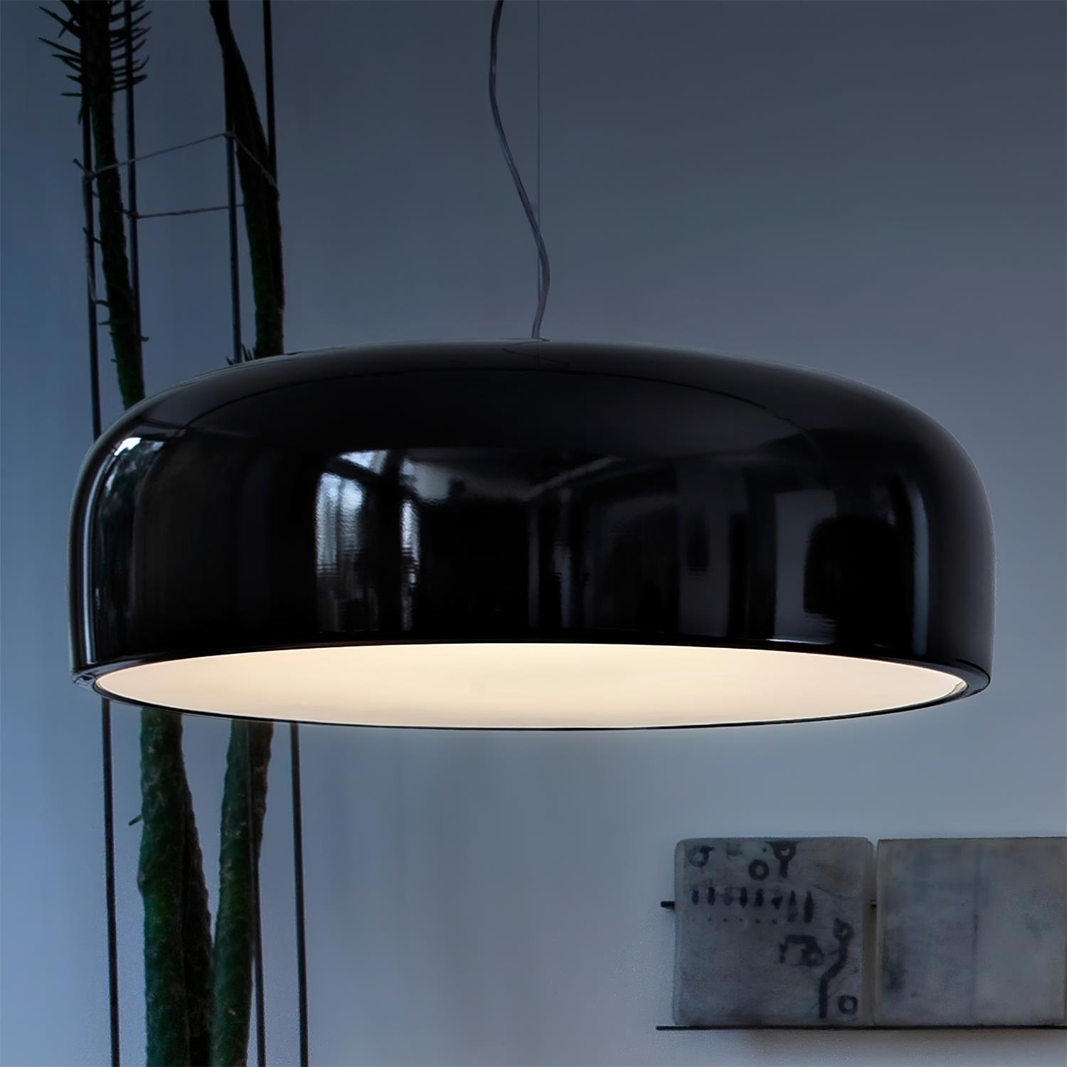 Letifly Lustre Pendentif Dôme Noir Brillant