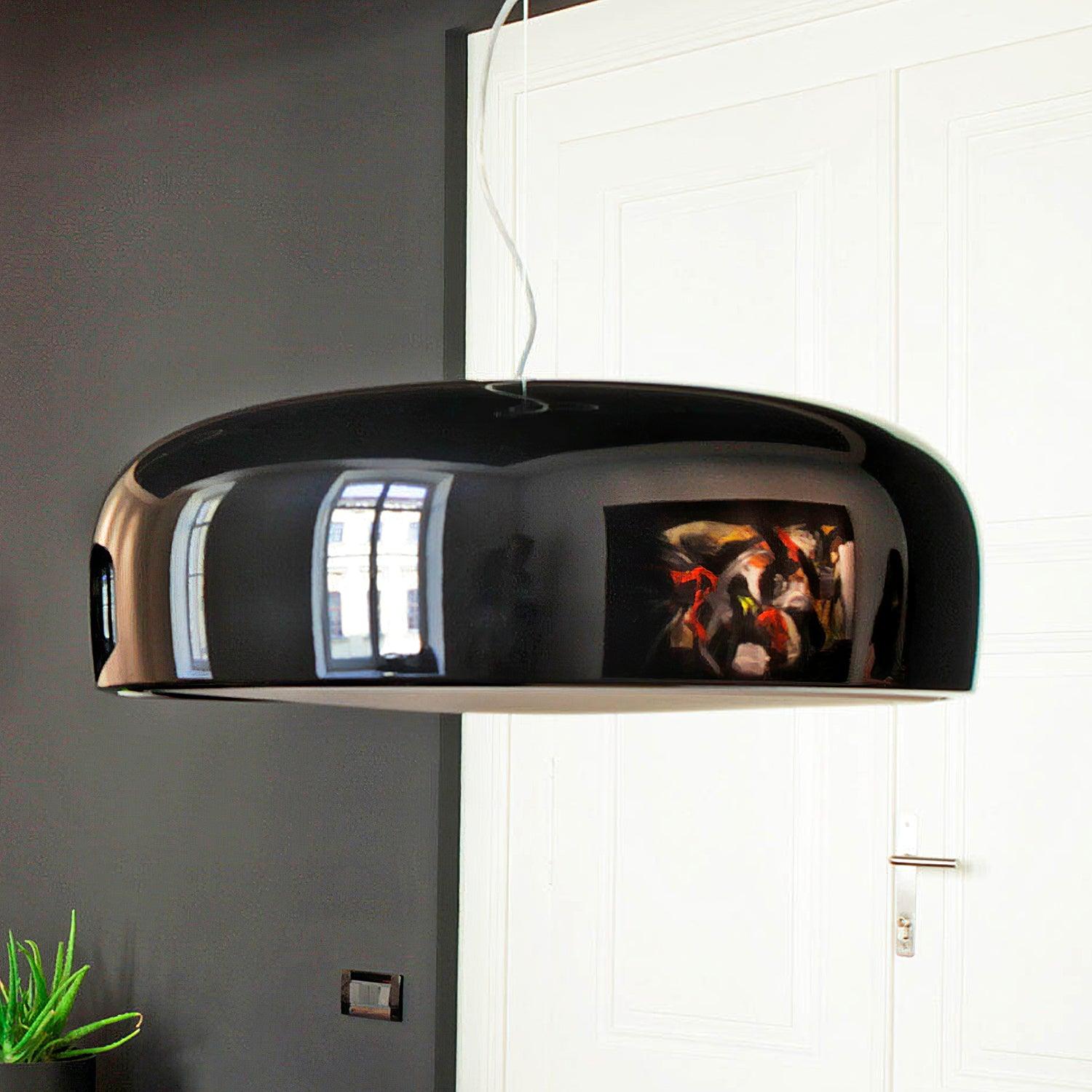 Letifly Lustre Pendentif Dôme Noir Brillant