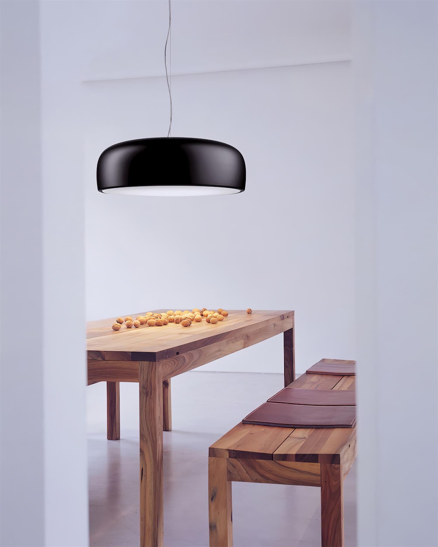 Letifly Lustre Pendentif Dôme Noir Brillant