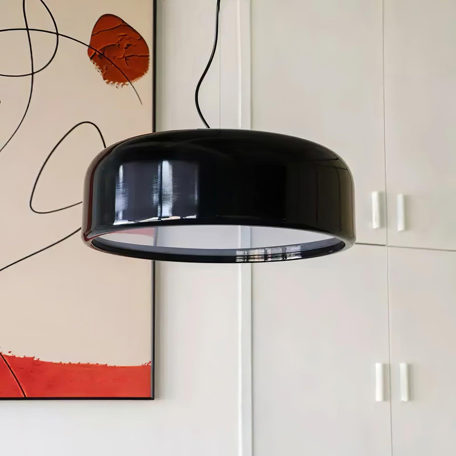 Letifly Lustre Pendentif Dôme Noir Brillant