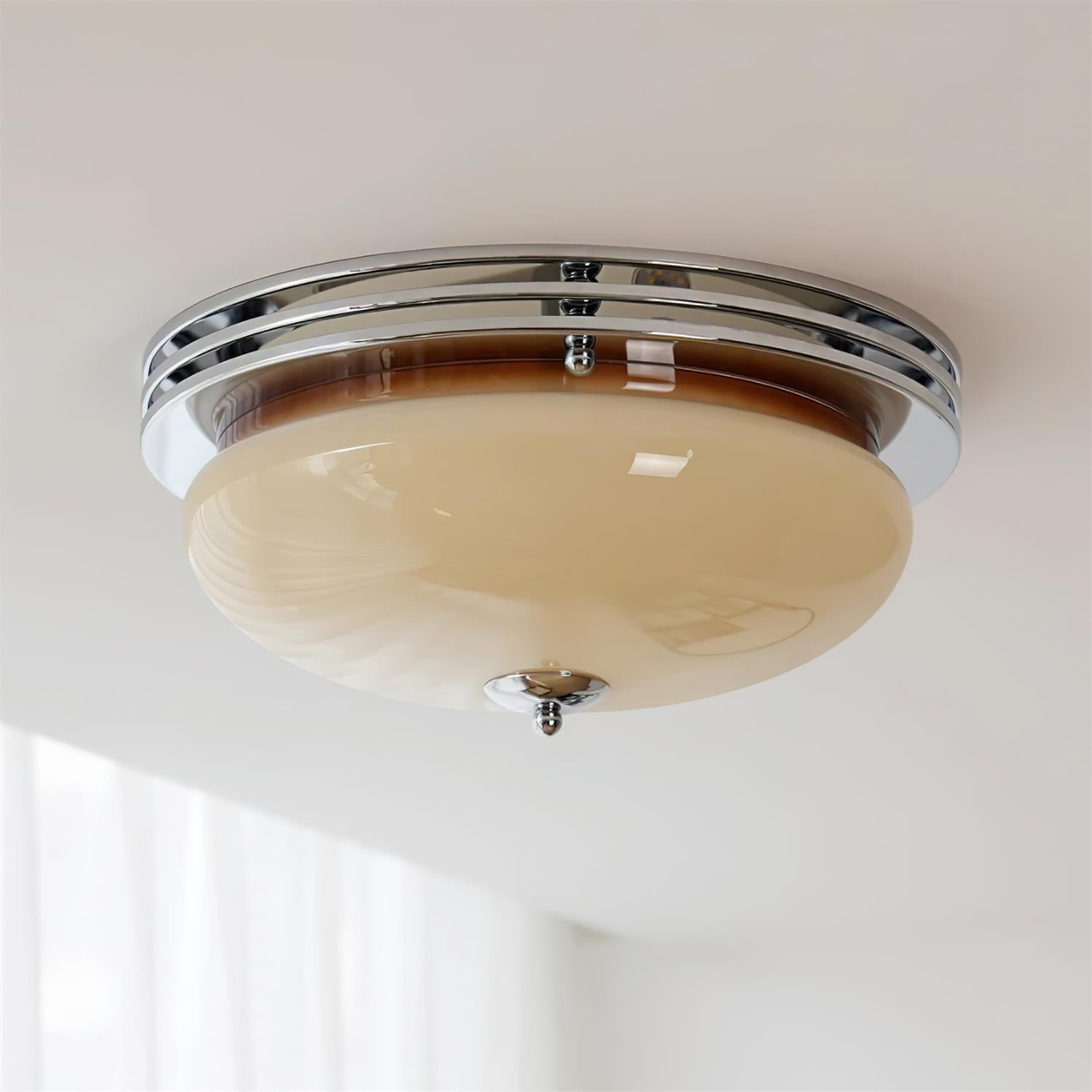 Plafonnier Baldaquin Verre Ombre Classique Rond Moderne