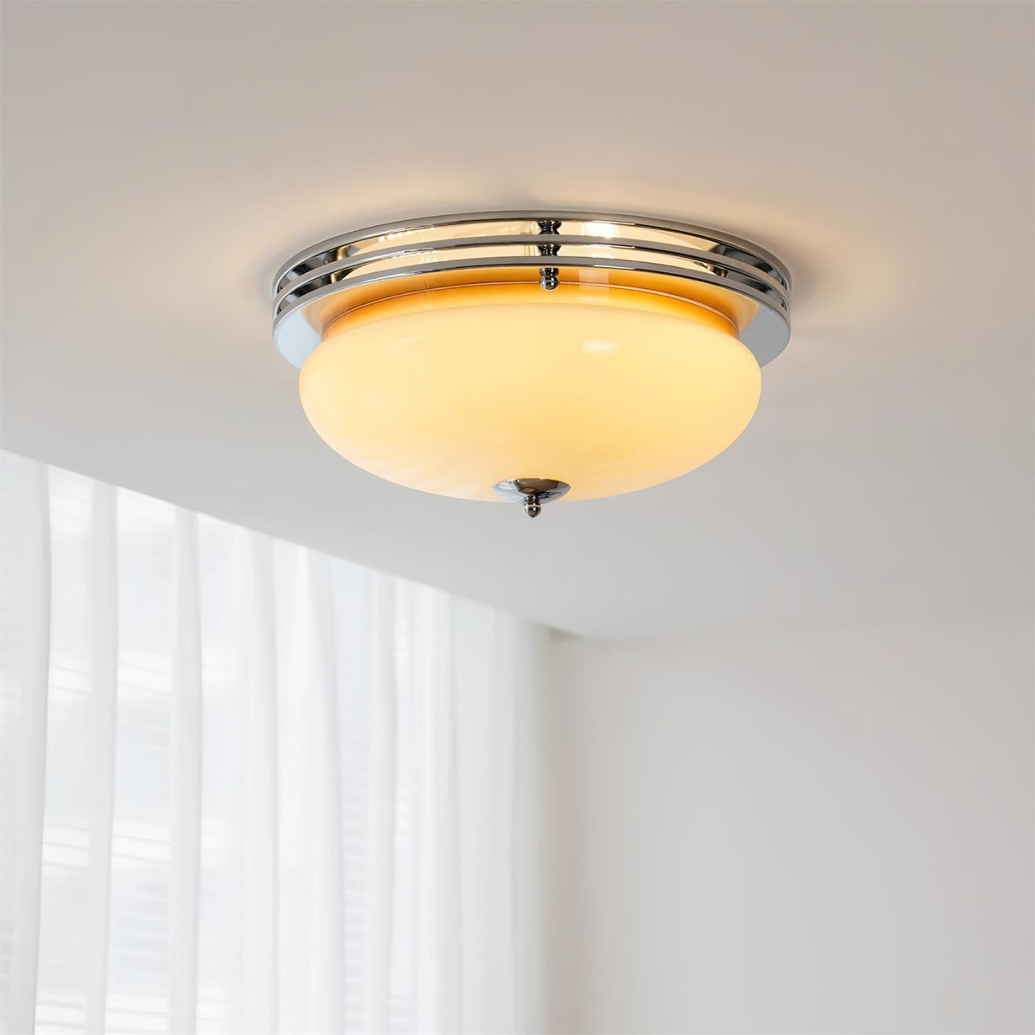 Plafonnier Baldaquin Verre Ombre Classique Rond Moderne