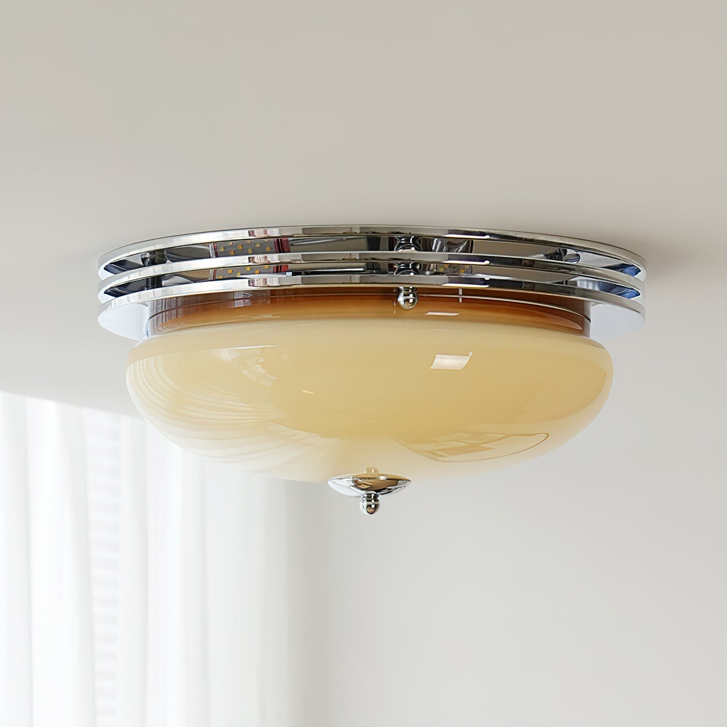 Plafonnier Baldaquin Verre Ombre Classique Rond Moderne