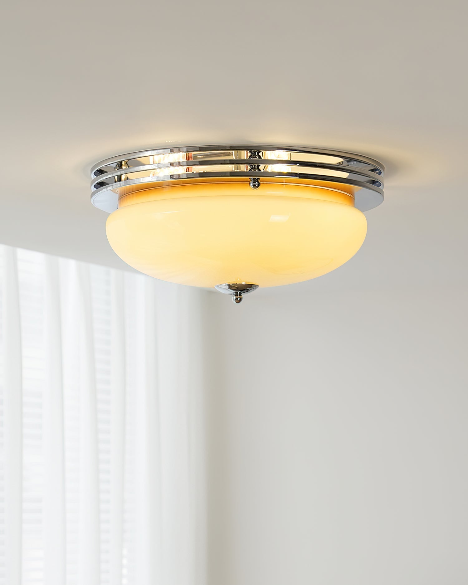 Plafonnier Baldaquin Verre Ombre Classique Rond Moderne