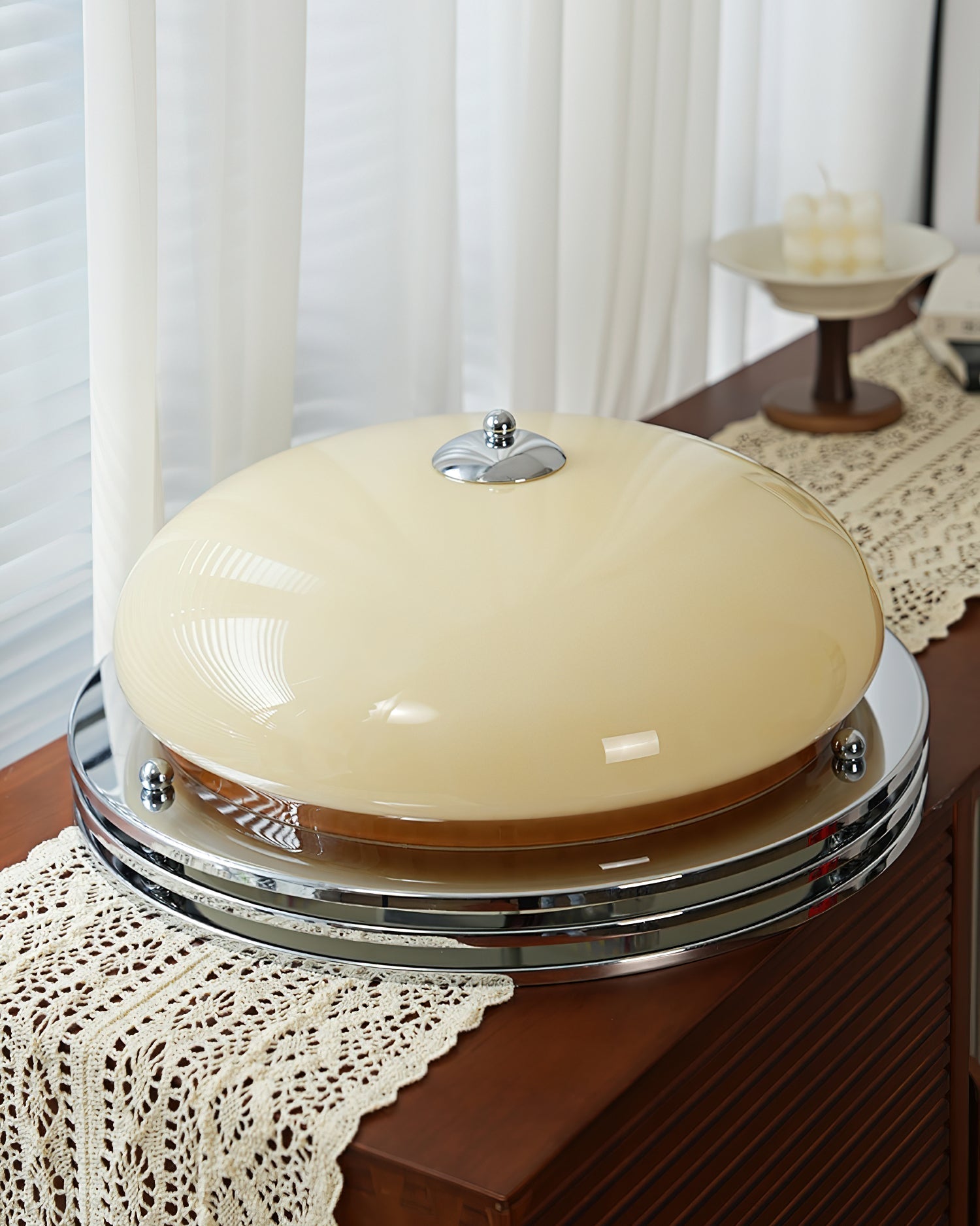 Plafonnier Baldaquin Verre Ombre Classique Rond Moderne