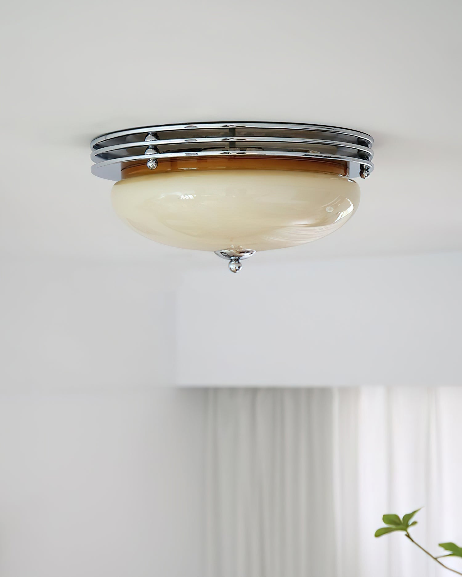 Plafonnier Baldaquin Verre Ombre Classique Rond Moderne