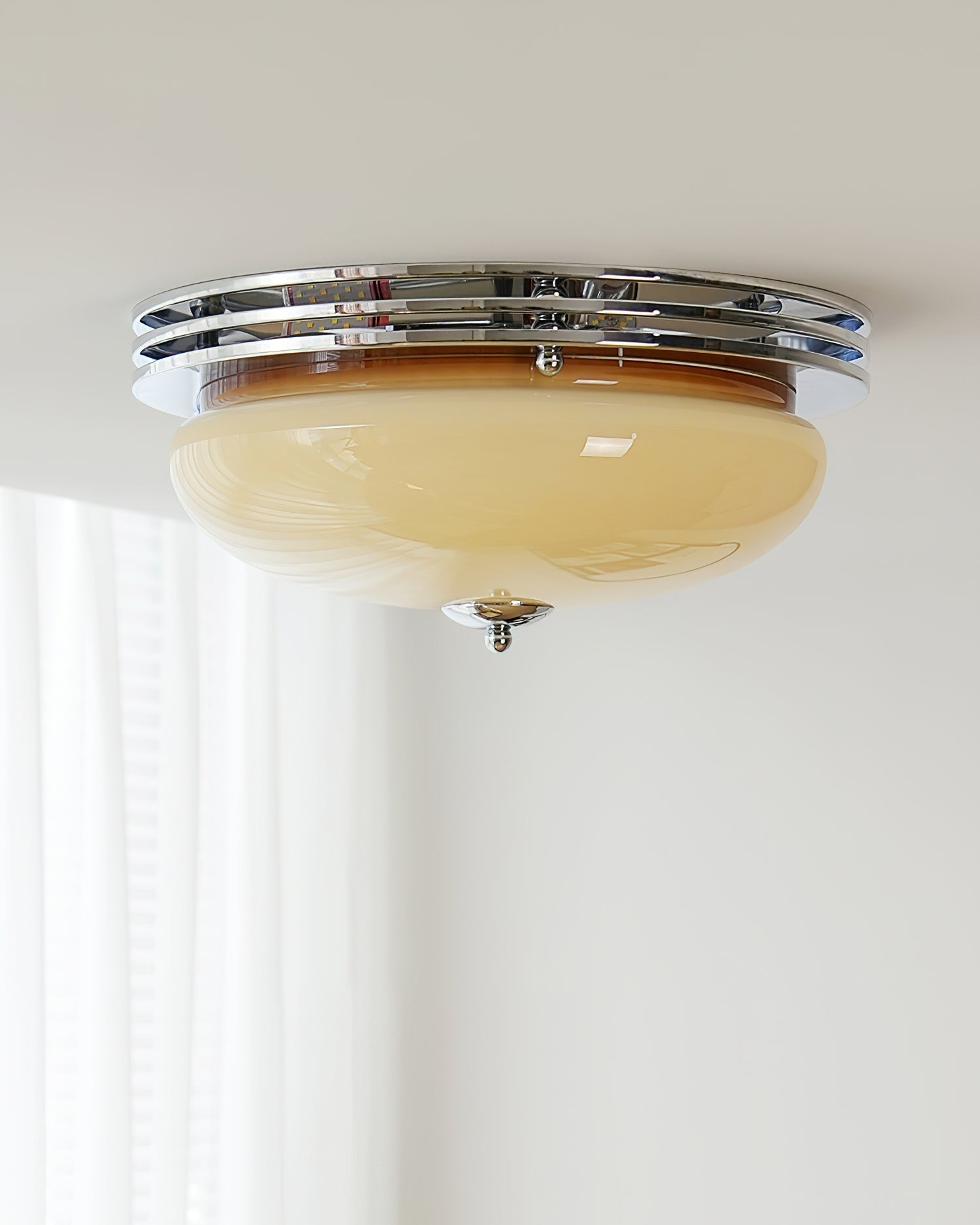 Plafonnier Baldaquin Verre Ombre Classique Rond Moderne