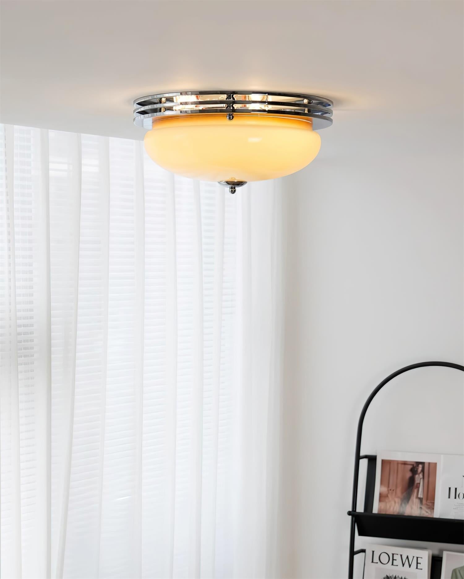 Plafonnier Baldaquin Verre Ombre Classique Rond Moderne